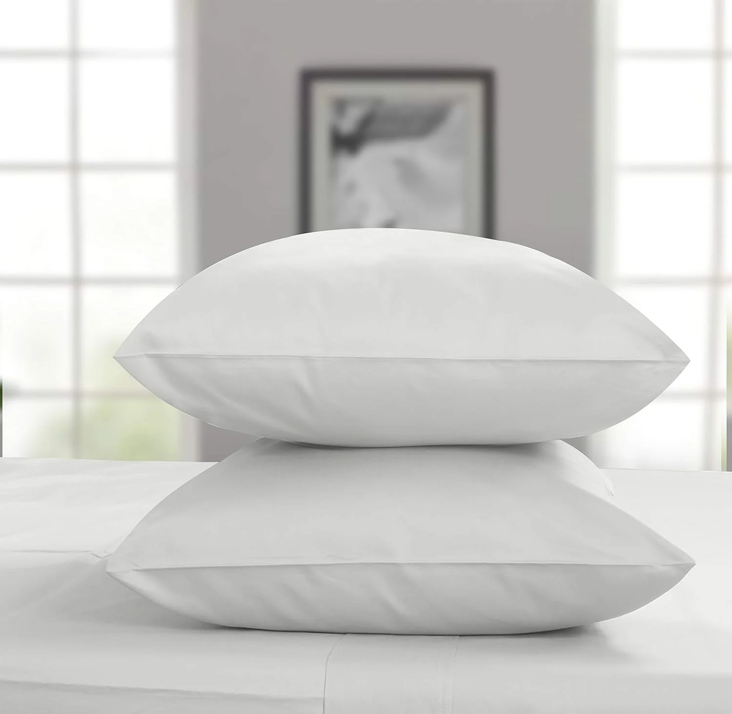 روبالشی کینگ سایز Threadmill Home Linen، ست 2 عددی | بافت ساتن 500 نخ | فوق العاده نرم و ابریشمی، روکش بالش تخت خواب لوکس | محافظ بالش با کیفیت هتلی | روبالشی خاکستری روشن