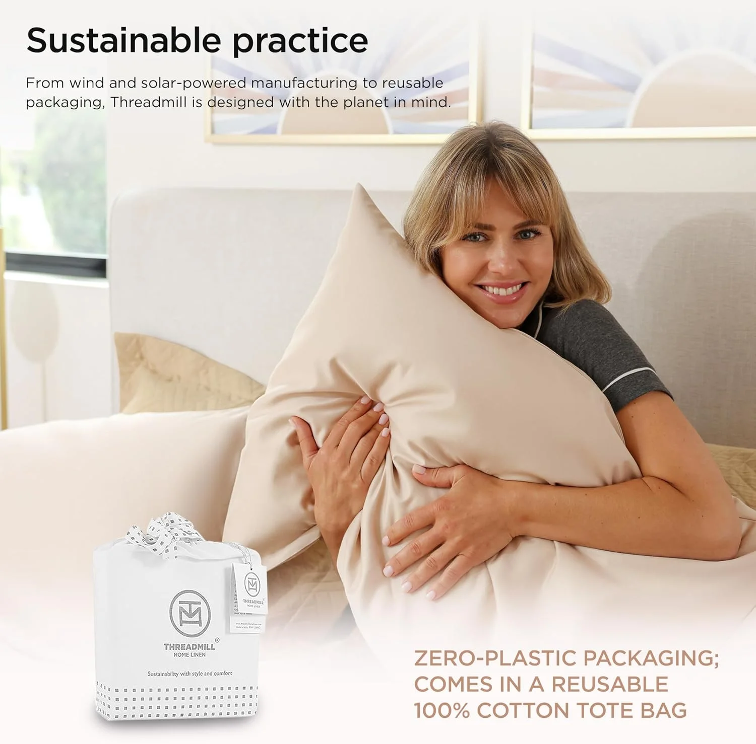 روبالشی های لوکس Threadmill Home Linen مناسب بالش های سایز استاندارد و کویین | ست 2 عددی | با تراکم 1200 از پنبه 100% سوپیما آمریکایی | نرم، ساتن، قابل تنفس و مناسب بالش های کویین | بژ روبالشی های لوکس Threadmill Home Linen مناسب بالش های سایز استاندارد و کویین | ست 2 عددی | با تراکم 1200 از پنبه 100% سوپیما آمریکایی | نرم، ساتن، قابل تنفس و مناسب بالش های کویین | بژ