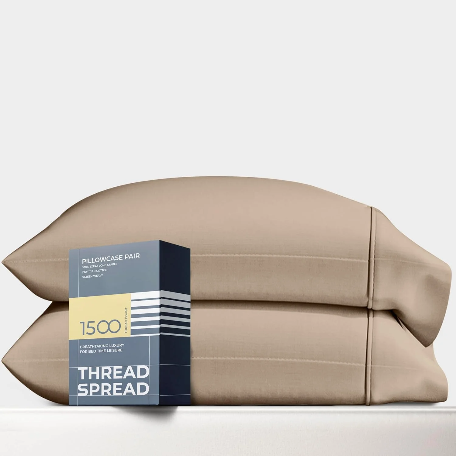 روبالشی های نخی مصری با تراکم 1500، مناسب برای بالش های استاندارد/کویین - ست 2 عددی روبالشی ساتن لطیف و ابریشمی روبالشی های نخی مصری با تراکم 1500، مناسب برای بالش های استاندارد/کویین - ست 2 عددی روبالشی ساتن لطیف و ابریشمی