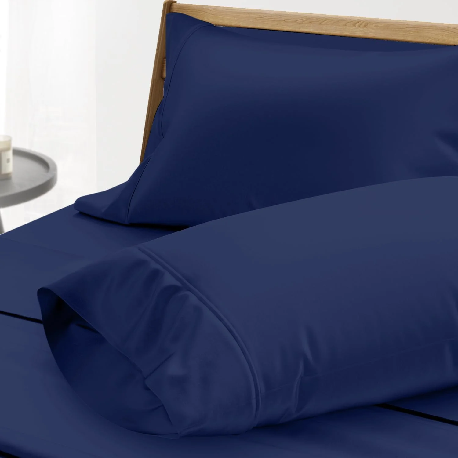 روبالشی کینگ نخ اسپرد 100% پنبه مصری - روبالشی کینگ سایز با تراکم 1000، ست 2 عددی، خنک کننده و تنفس پذیر، بافت ساتن الیاف بلند پنبه ای، مناسب تخت خواب - سرمه ای روبالشی کینگ نخ اسپرد 100% پنبه مصری - روبالشی کینگ سایز با تراکم 1000، ست 2 عددی، خنک کننده و تنفس پذیر، بافت ساتن الیاف بلند پنبه ای، مناسب تخت خواب - سرمه ای