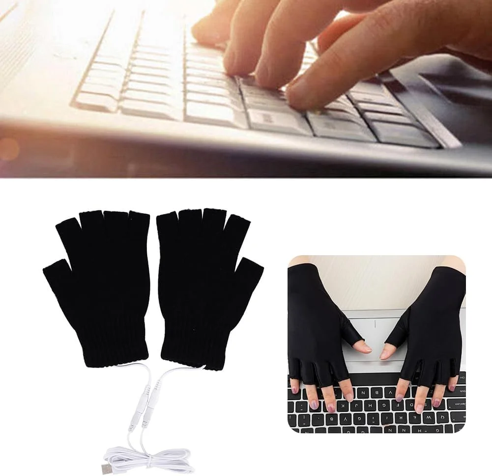 دستکش های گرمایشی USB، مناسب برای آقایان و بانوان، دستکش های زمستانی برای گرم نگه داشتن دست ها، گرم، برای کار با لپ تاپ، بدون انگشت، دستکش های بافتنی، قابل شستشو دستکش های گرمایشی USB، مناسب برای آقایان و بانوان، دستکش های زمستانی برای گرم نگه داشتن دست ها، گرم، برای کار با لپ تاپ، بدون انگشت، دستکش های بافتنی، قابل شستشو