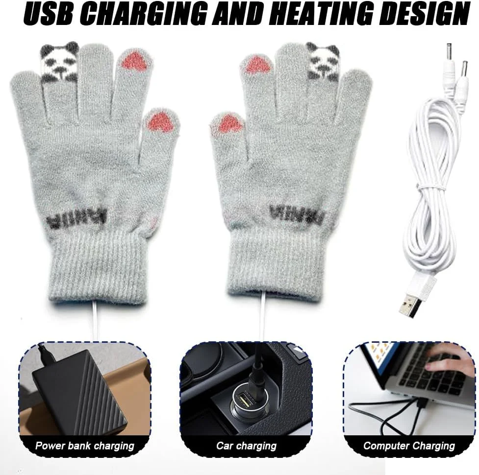 دستکش های گرمایشی USB CutitiUU برای آقایان و بانوان، گرم کننده دو طرفه صفحه لمسی، دستکش های بافتنی گرم شونده قابل شستشو دستکش های گرمایشی USB CutitiUU برای آقایان و بانوان، گرم کننده دو طرفه صفحه لمسی، دستکش های بافتنی گرم شونده قابل شستشو