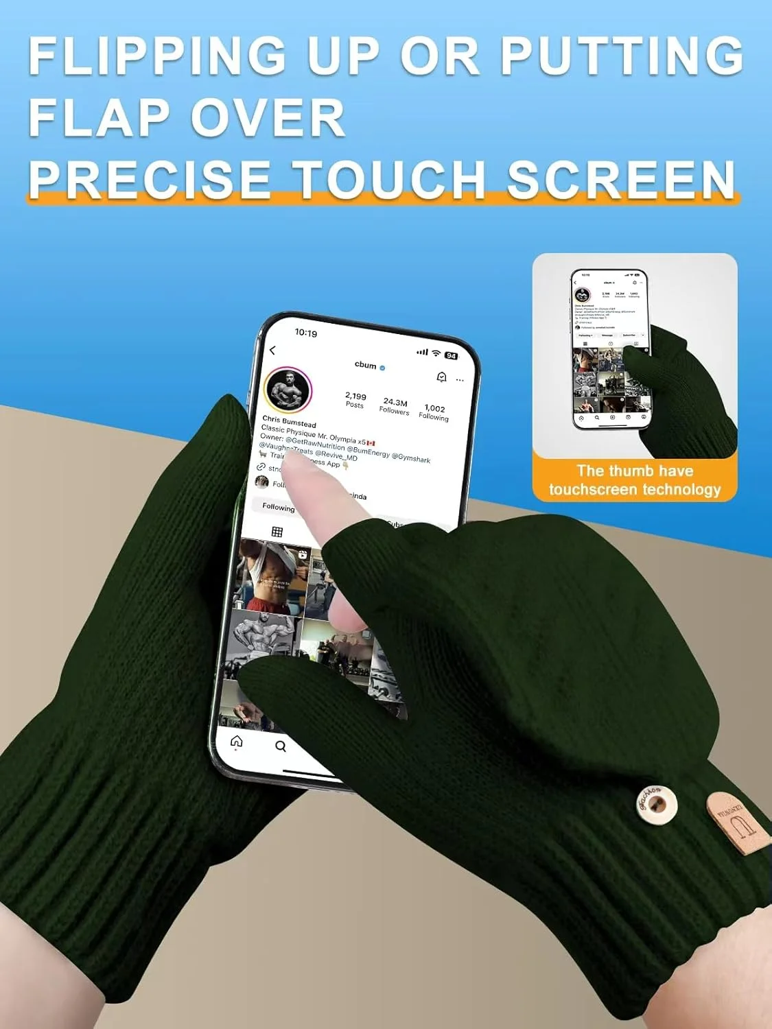 دستکش های بدون انگشت UKNOWISA، دستکش های حرارتی با روکش نرم بافتنی، دستکش های گرم زمستانی برای دویدن در فضای باز، پیاده روی با سگ - زنانه مردانه