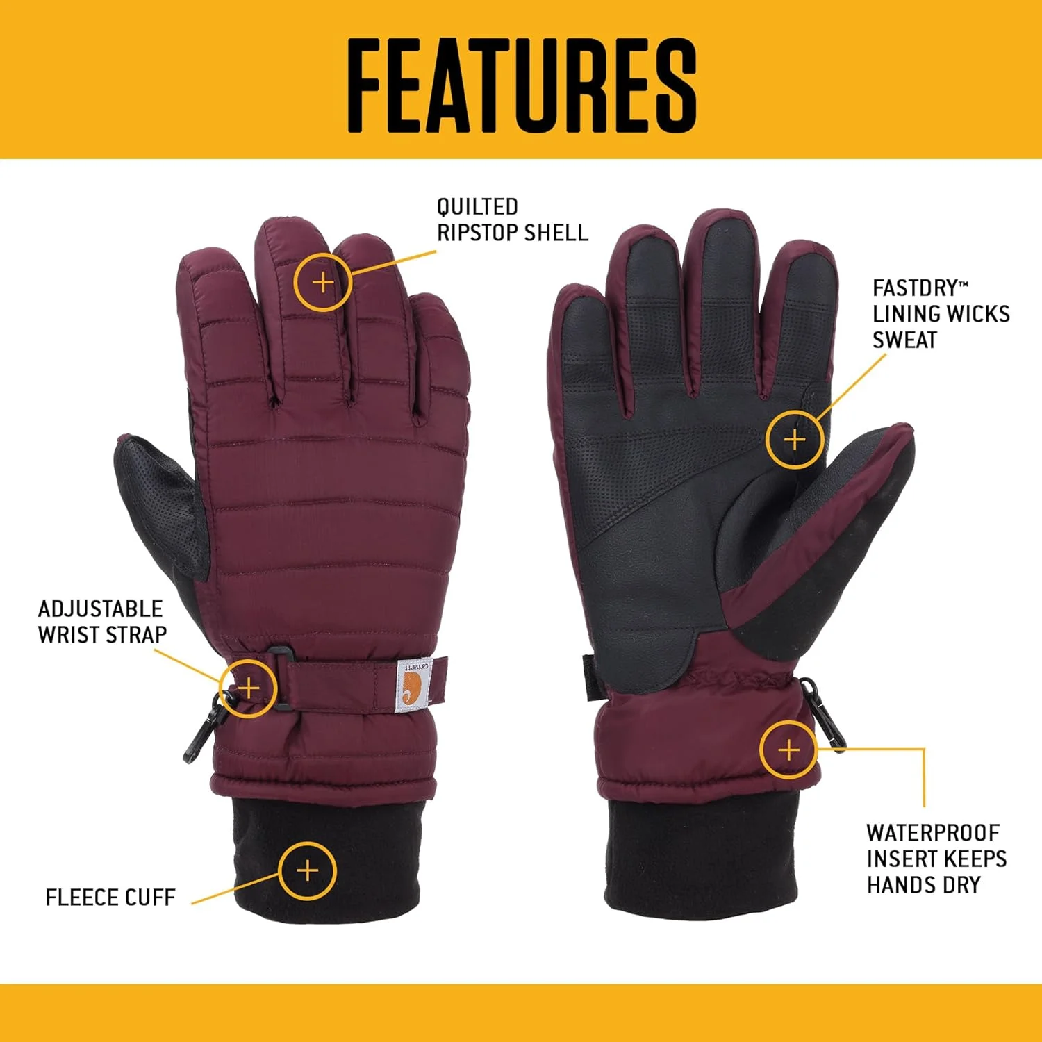 دستکش زمستانی زنانه Carhartt دستکش زمستانی زنانه Carhartt