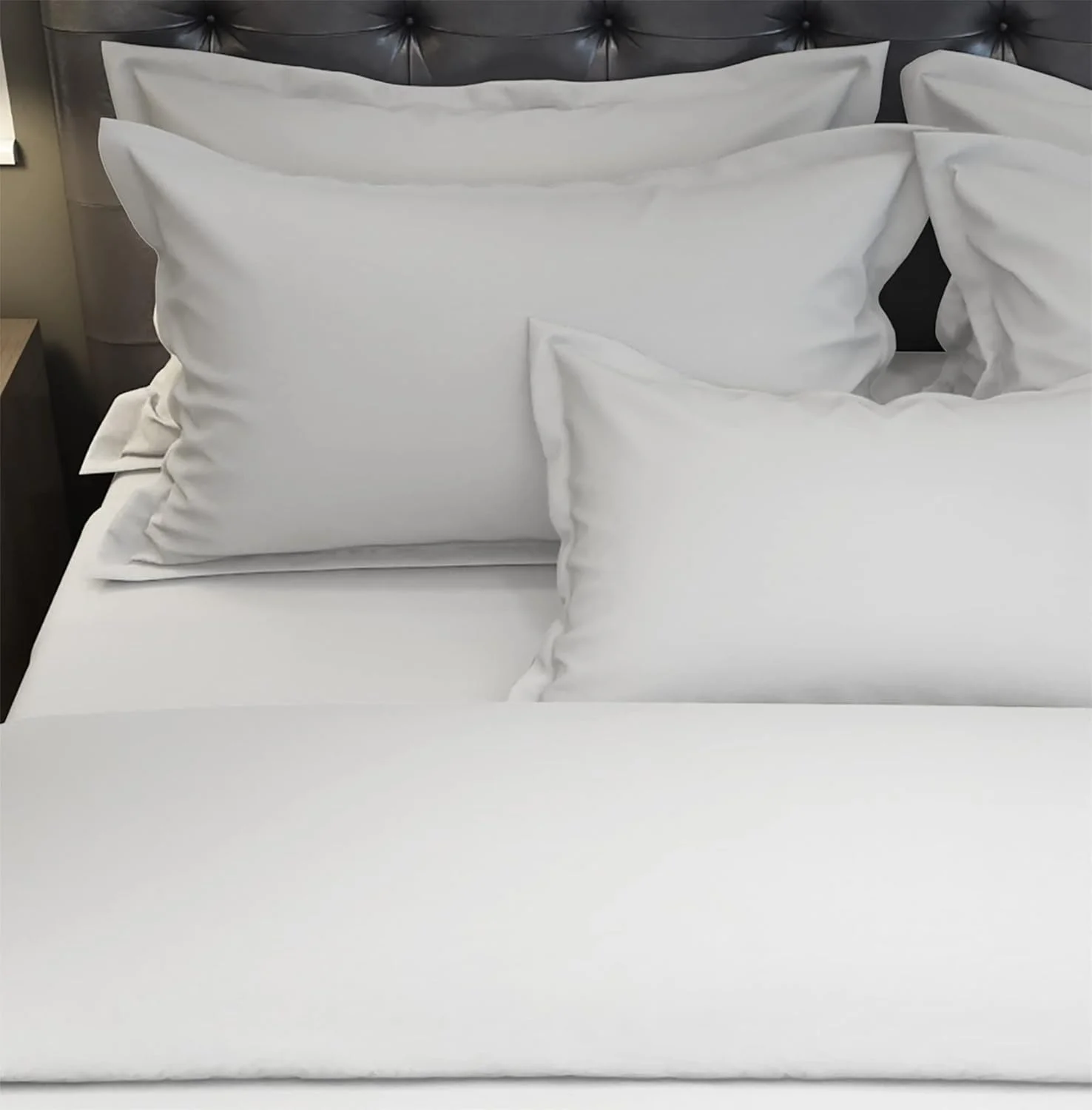 MistyMorning Pillow Cases 4 Pack - Standard Size (50x75+15cm), Egyptian Cotton 200 Thread Count Soft & Premium Quality Breathable Envelop Closure Pillowcases 4x (White) MistyMorning Pillow Cases 4 Pack - Standard Size (50x75+15cm), Egyptian Cotton 200 Thread Count Soft & Premium Quality Breathable Envelop Closure Pillowcases 4x (White)