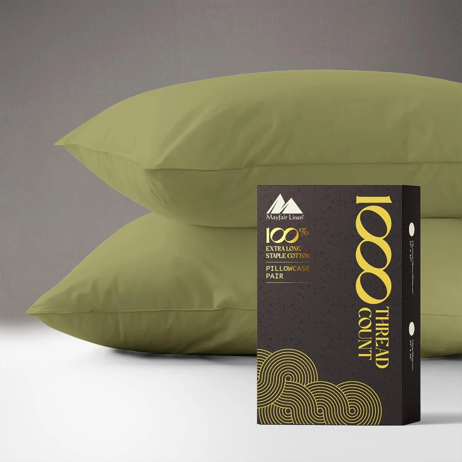 ست 2 عددی روبالشی کینگ سایز میفر لینن - 100% روبالشی پنبه خالص، کیفیت پنبه مصری 1000 نخ، نرم، تنفس پذیر، خنک، بافت ساتن، روکش روبالشی سبز مریم گلی ست 2 عددی روبالشی کینگ سایز میفر لینن - 100% روبالشی پنبه خالص، کیفیت پنبه مصری 1000 نخ، نرم، تنفس پذیر، خنک، بافت ساتن، روکش روبالشی سبز مریم گلی