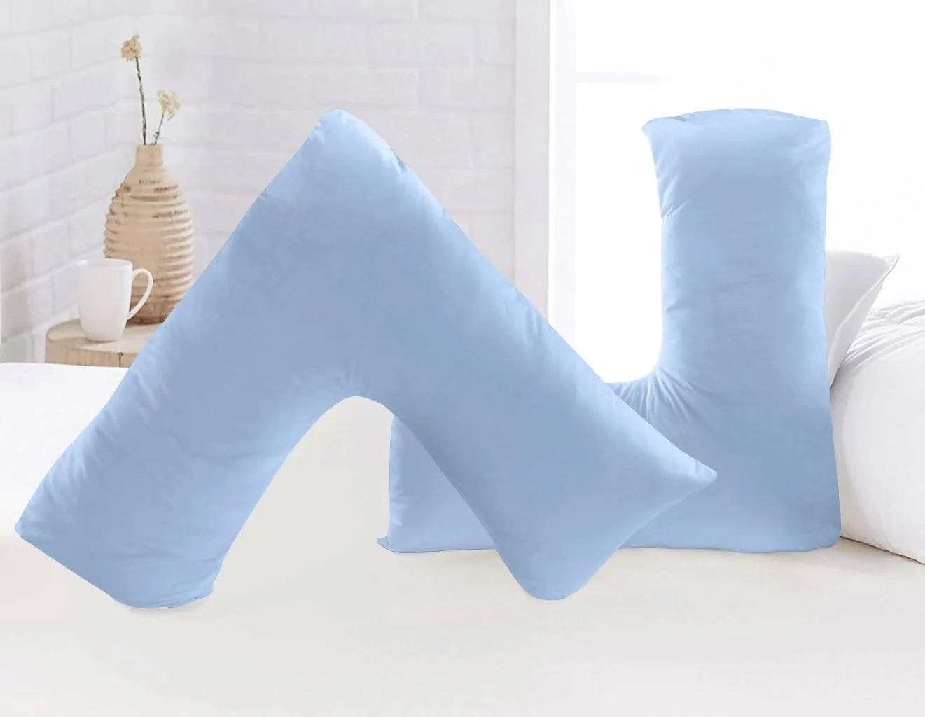 روکش بالش وی شکل میکروفایبر لوکس - فوق العاده نرم، تنفس پذیر و مقاوم در برابر چروک - روکش بالش ساپورت برای دوران بارداری، شیردهی و راحتی ارتوپدی - قابل شستشو در ماشین لباسشویی (آبی آسمانی) روکش بالش وی شکل میکروفایبر لوکس - فوق العاده نرم، تنفس پذیر و مقاوم در برابر چروک - روکش بالش ساپورت برای دوران بارداری، شیردهی و راحتی ارتوپدی - قابل شستشو در ماشین لباسشویی (آبی آسمانی)