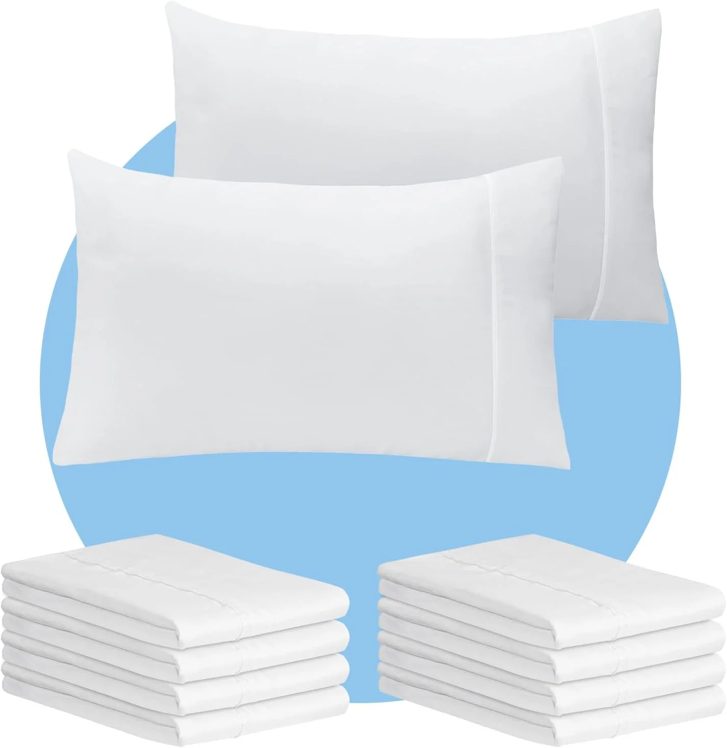 ست 8 عددی روبالشتی لاکس کلاب کالکشن - روبالشتی های خنک کننده بدون چروک و سازگار با محیط زیست با حاشیه ساتن - ملحفه های هتلی نرم و ابریشمی قابل شستشو در ماشین لباسشویی - سفید کینگ ست 8 عددی روبالشتی لاکس کلاب کالکشن - روبالشتی های خنک کننده بدون چروک و سازگار با محیط زیست با حاشیه ساتن - ملحفه های هتلی نرم و ابریشمی قابل شستشو در ماشین لباسشویی - سفید کینگ