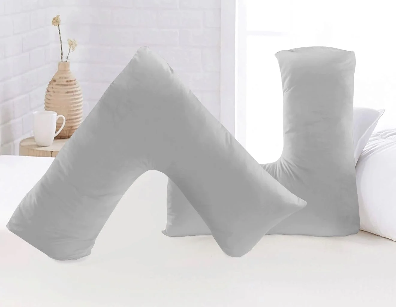 روکش بالش وی شکل میکروفایبر لوکس - فوق العاده نرم، تنفس پذیر و مقاوم در برابر چروک - روکش بالش ساپورت برای دوران بارداری، شیردهی و راحتی ارتوپدی - قابل شستشو در ماشین لباسشویی (نقره ای) روکش بالش وی شکل میکروفایبر لوکس - فوق العاده نرم، تنفس پذیر و مقاوم در برابر چروک - روکش بالش ساپورت برای دوران بارداری، شیردهی و راحتی ارتوپدی - قابل شستشو در ماشین لباسشویی (نقره ای)