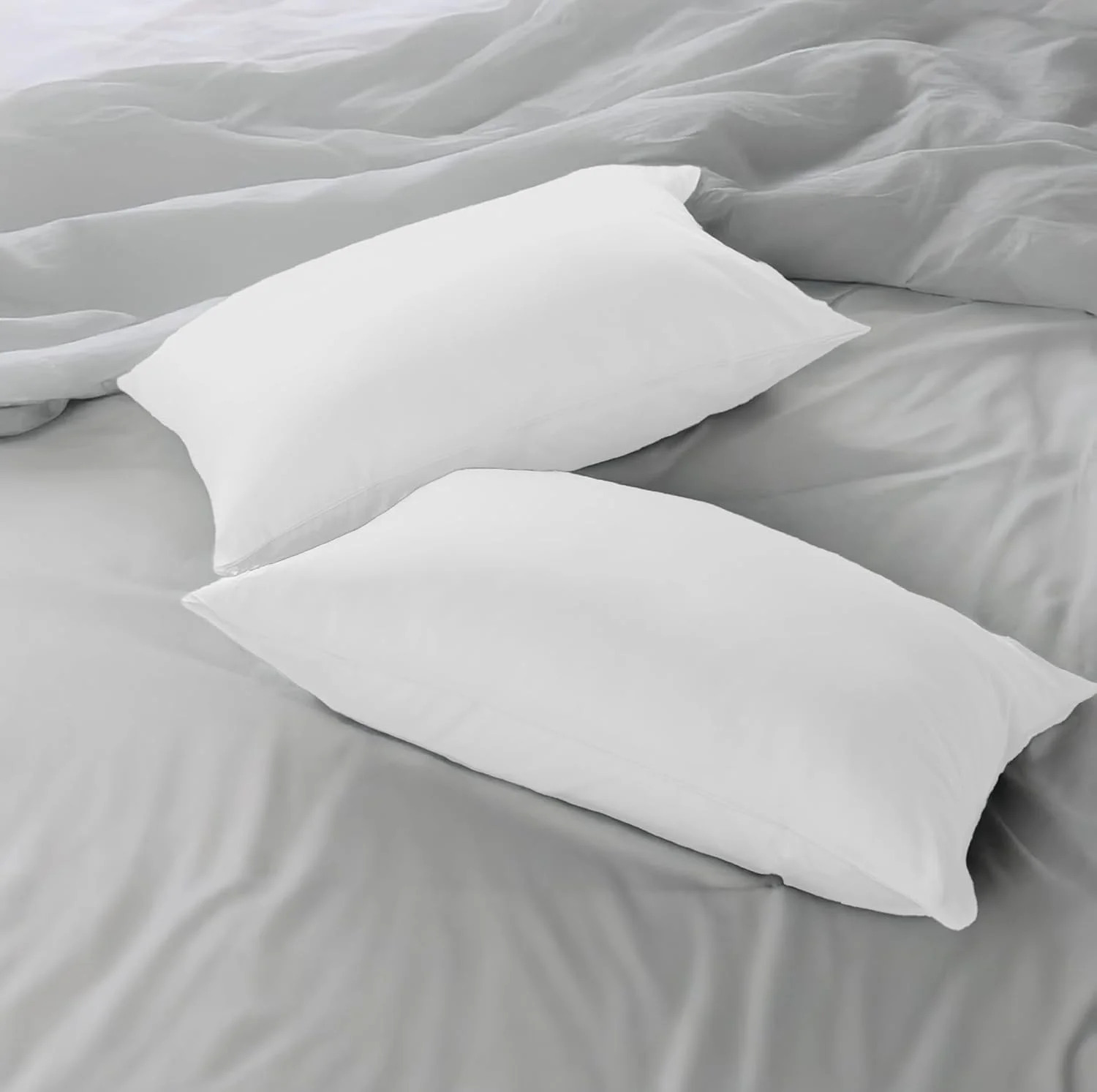 روبالشی های استاندارد لینن والاس 100% پنبه مصری 50x75 سانتی متر، 400 نخ، بافته شده از ساتن پنبه ای 100% نرم، لطیف و خنک (سفید) روبالشی های استاندارد لینن والاس 100% پنبه مصری 50x75 سانتی متر، 400 نخ، بافته شده از ساتن پنبه ای 100% نرم، لطیف و خنک (سفید)