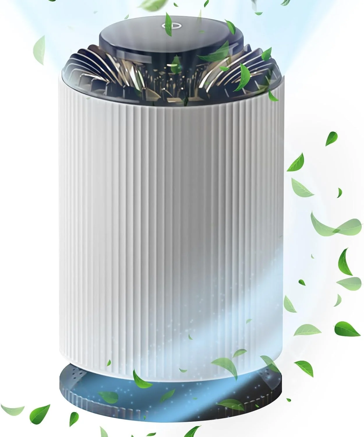 دستگاه تصفیه هوای کوچک TERRIFI، تصفیه کننده هوای کوچک برای اتاق خواب منزل با نور و دو سرعت، کربن فعال، تصفیه کننده هوا هپا برای فیلتر کردن دود، گرده، گرد و غبار و آلرژی حیوانات خانگی، ایده آل برای اتاق خواب