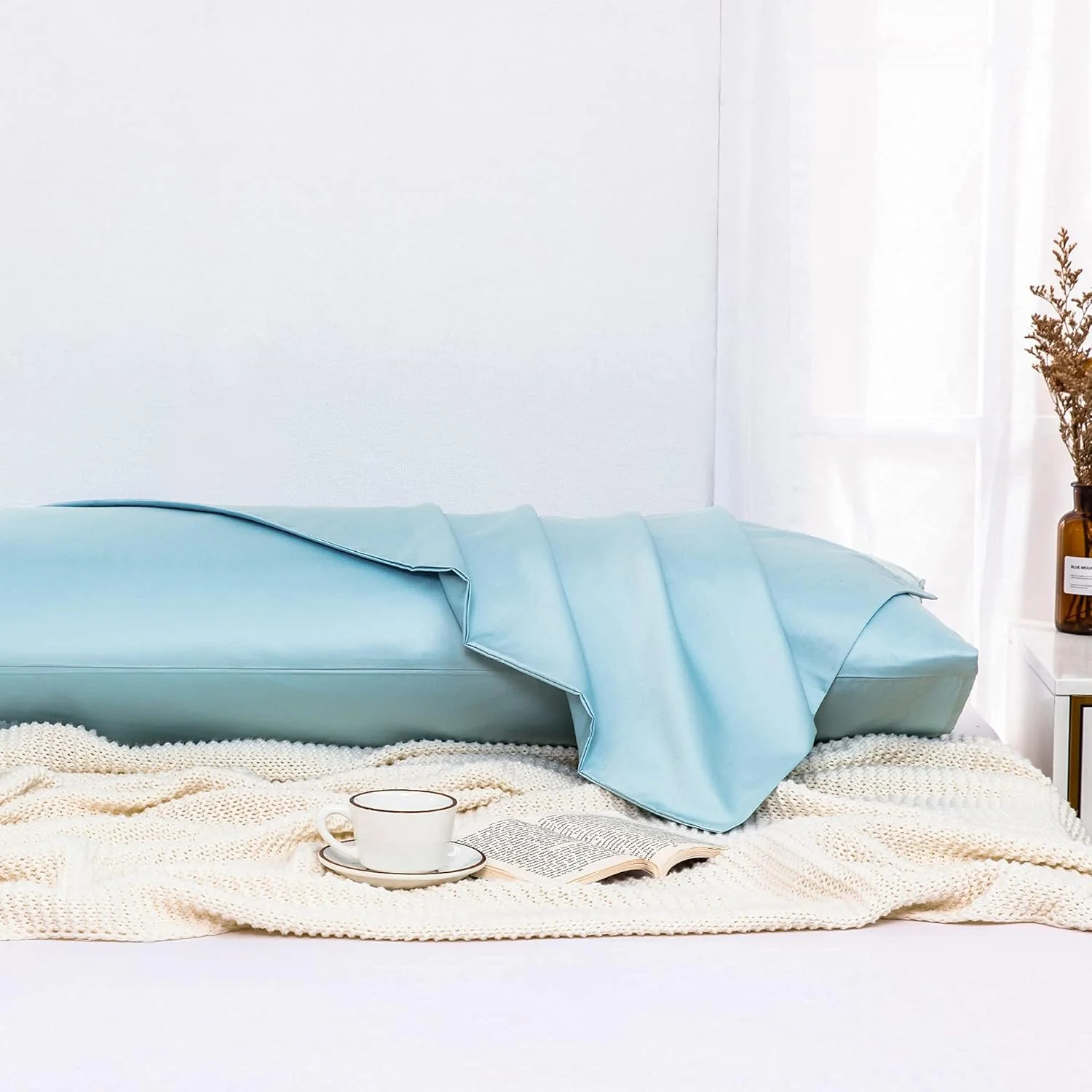 روکش بالش بدنی نخی لیدن، 800 نخ، فوق العاده نرم و تنفس پذیر، مناسب برای بزرگسالان و زنان باردار، بسته شدن پاکتی، 21"x 54" روکش بالش بدنی نخی لیدن، 800 نخ، فوق العاده نرم و تنفس پذیر، مناسب برای بزرگسالان و زنان باردار، بسته شدن پاکتی، 21"x 54"