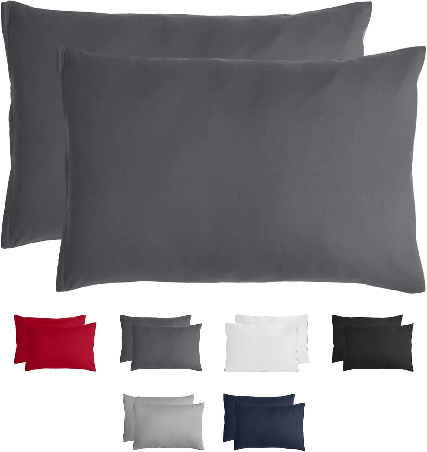 روکش کوسن پریمیوم Komfortec، ست 2 عددی، 50 × 70 سانتی متر با زیپ، برس خورده، 100% پلی استر، 120 گرم در متر مربع، روبالشی، ست روکش کوسن فوق العاده نرم، ذغالی روکش کوسن پریمیوم Komfortec، ست 2 عددی، 50 × 70 سانتی متر با زیپ، برس خورده، 100% پلی استر، 120 گرم در متر مربع، روبالشی، ست روکش کوسن فوق العاده نرم، ذغالی