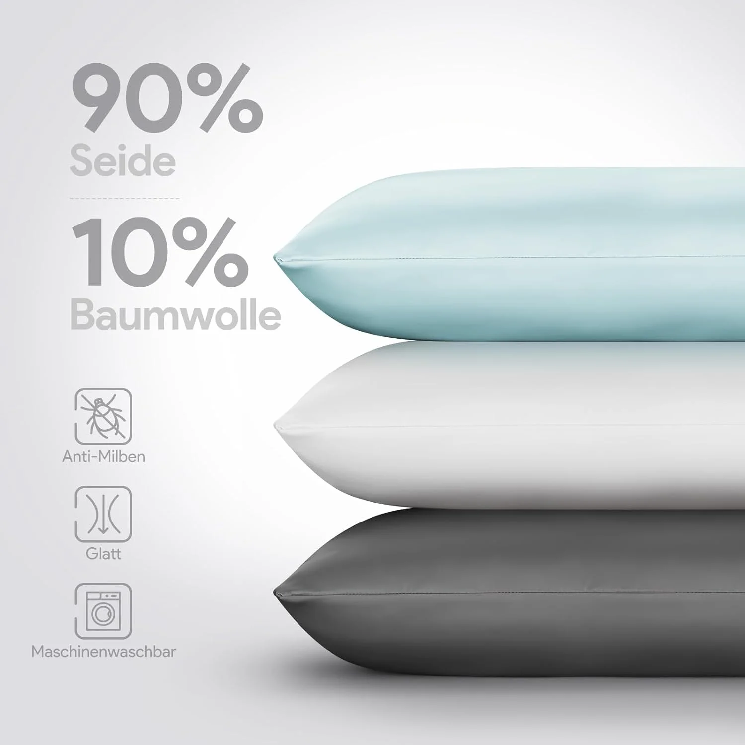 روبالشتی ابریشمی Larlary (80 x 80 سانتی متر، 1 عدد)، 90% ابریشم، 10% پنبه، محافظت از مو، محافظت از پوست، بهبود خواب (سفید) (سفید-80 x 80 سانتی متر (1 عدد)) روبالشتی ابریشمی Larlary (80 x 80 سانتی متر، 1 عدد)، 90% ابریشم، 10% پنبه، محافظت از مو، محافظت از پوست، بهبود خواب (سفید) (سفید-80 x 80 سانتی متر (1 عدد))