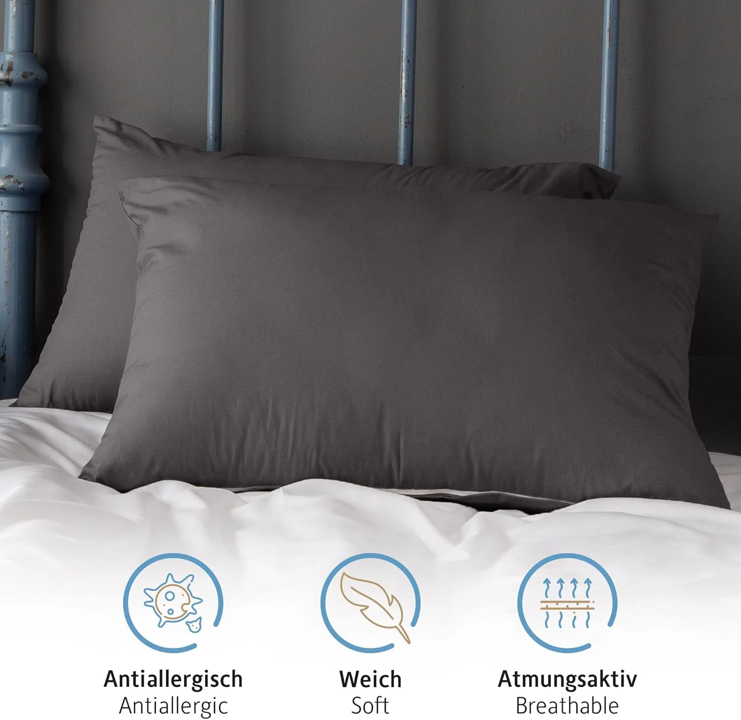 روکش کوسن پریمیوم Komfortec، ست 2 عددی، 50 × 70 سانتی متر با زیپ، برس خورده، 100% پلی استر، 120 گرم در متر مربع، روبالشی، ست روکش کوسن فوق العاده نرم، ذغالی روکش کوسن پریمیوم Komfortec، ست 2 عددی، 50 × 70 سانتی متر با زیپ، برس خورده، 100% پلی استر، 120 گرم در متر مربع، روبالشی، ست روکش کوسن فوق العاده نرم، ذغالی