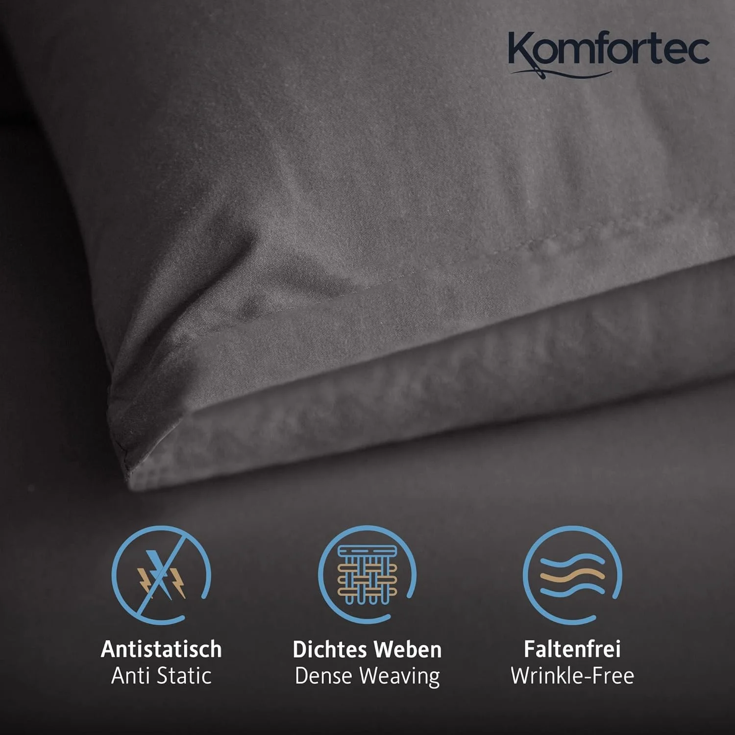 روکش کوسن پریمیوم Komfortec، ست 2 عددی، 50 × 70 سانتی متر با زیپ، برس خورده، 100% پلی استر، 120 گرم در متر مربع، روبالشی، ست روکش کوسن فوق العاده نرم، ذغالی روکش کوسن پریمیوم Komfortec، ست 2 عددی، 50 × 70 سانتی متر با زیپ، برس خورده، 100% پلی استر، 120 گرم در متر مربع، روبالشی، ست روکش کوسن فوق العاده نرم، ذغالی