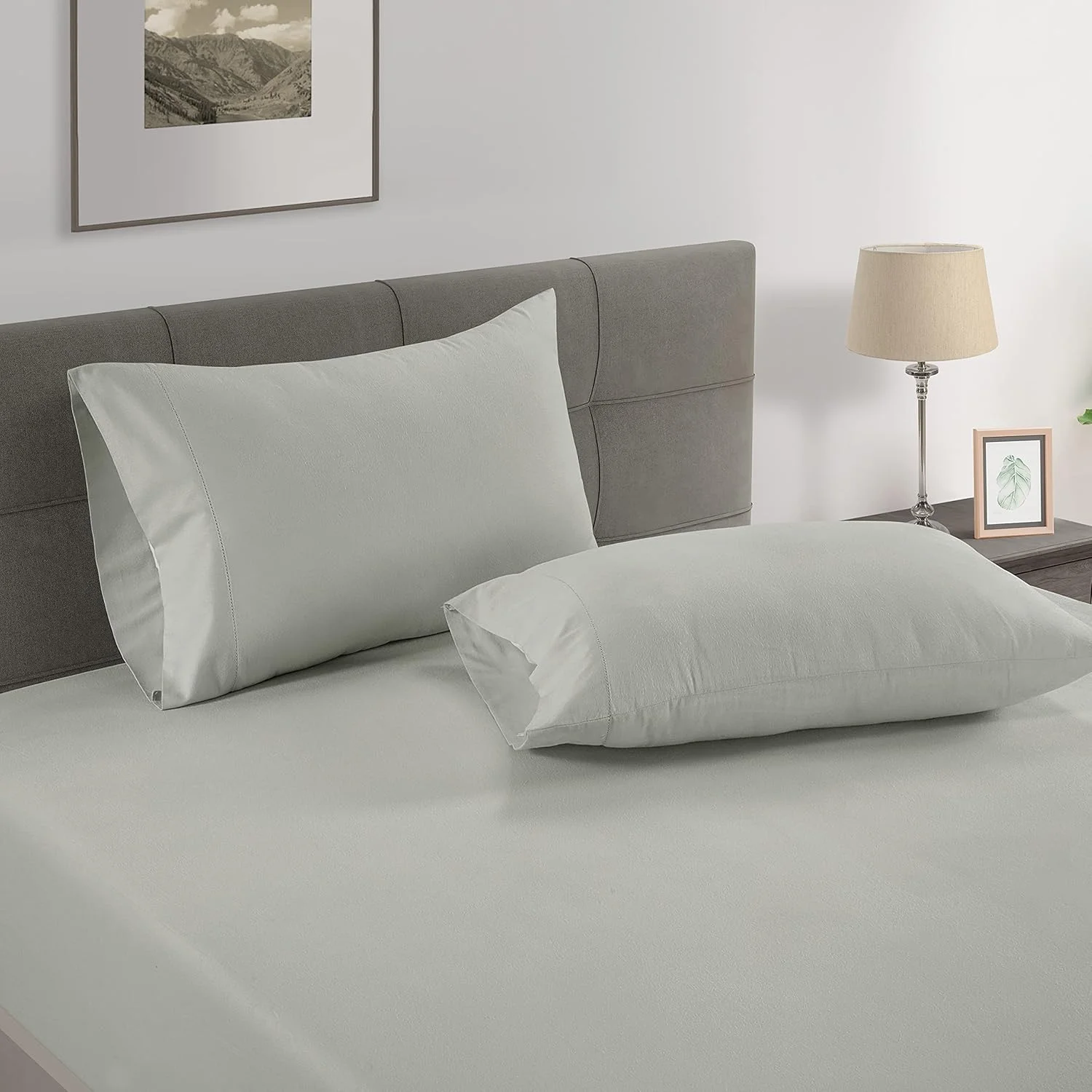 روبالشی های کتان لینن 100% پنبه ارگانیک - سایز استاندارد، فوق العاده نرم و لطیف، بافت پرکال خنک، تنفس پذیر، روکش بالش خواب، ست 2 عددی - مینرال روبالشی های کتان لینن 100% پنبه ارگانیک - سایز استاندارد، فوق العاده نرم و لطیف، بافت پرکال خنک، تنفس پذیر، روکش بالش خواب، ست 2 عددی - مینرال