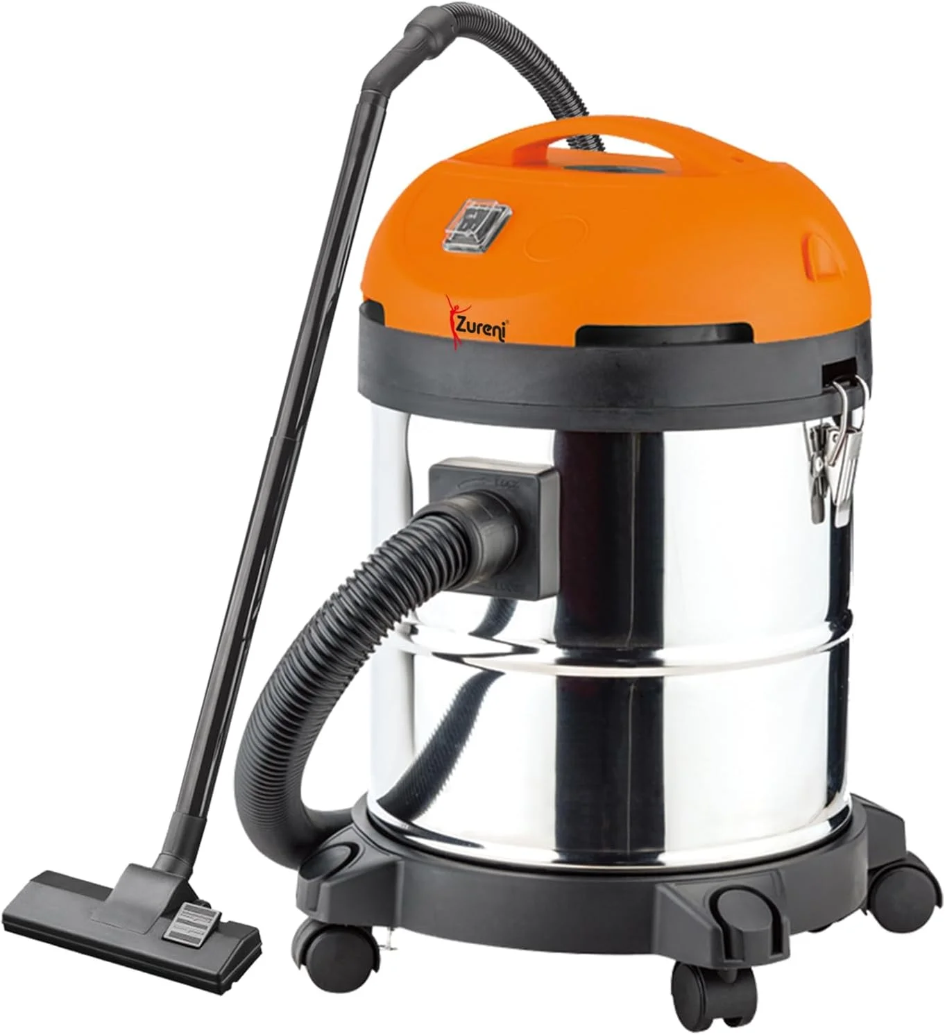 جاروبرقی آب و خاک زورنی 20 لیتری با مخزن استیل ضد زنگ، مکش و دمنده قدرتمند، جاروبرقی سطلی پرقدرت برای نظافت منزل و محل کار