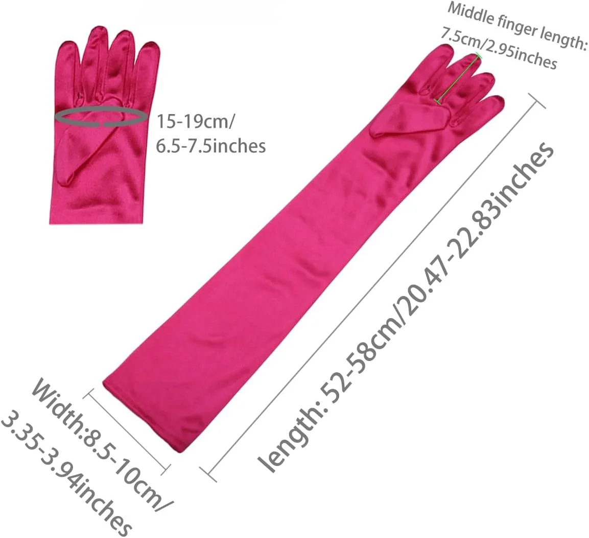 دستکش های بلند زنانه Allegra K، دستکش های کامل انگشتی مهمانی شبانه به سبک دهه 1920، دستکش اپرای شیک