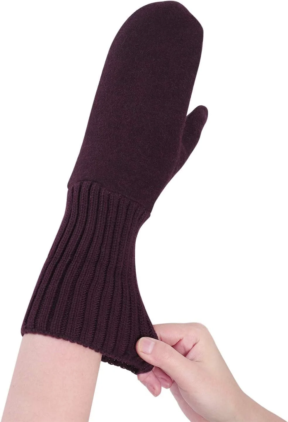 دستکش های زمستانی زنانه ترمه، دستکش های حرارتی بافتنی نرم و ضخیم، دستکش های تمام انگشتی، آستر پشمی، رنگ ثابت، شیک برای خرید، رانندگی، اسکی، دوچرخه سواری، موتور سیکلت، هدیه کریسمس