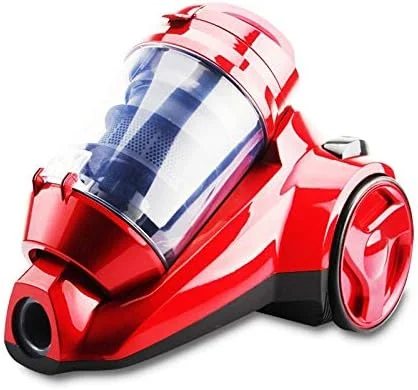 جاروبرقی افقی ZKSKOX، مناسب برای فرش و کف سخت منزل، سبک وزن، قدرت مکش قوی، جاروبرقی سطلی سیم دار، قرمز.