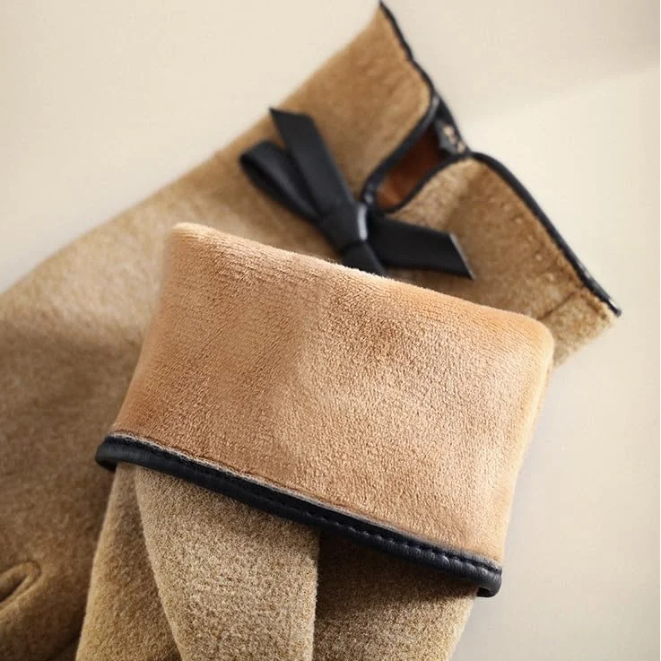 7MCCVAZXX دستکش های تمام انگشتی مخملی گرم با قابلیت لمس صفحه نمایش، دستکش های زنانه، دستکش های سوارکاری، دستکش های مناسب هوای سرد (رنگ: D) (B)