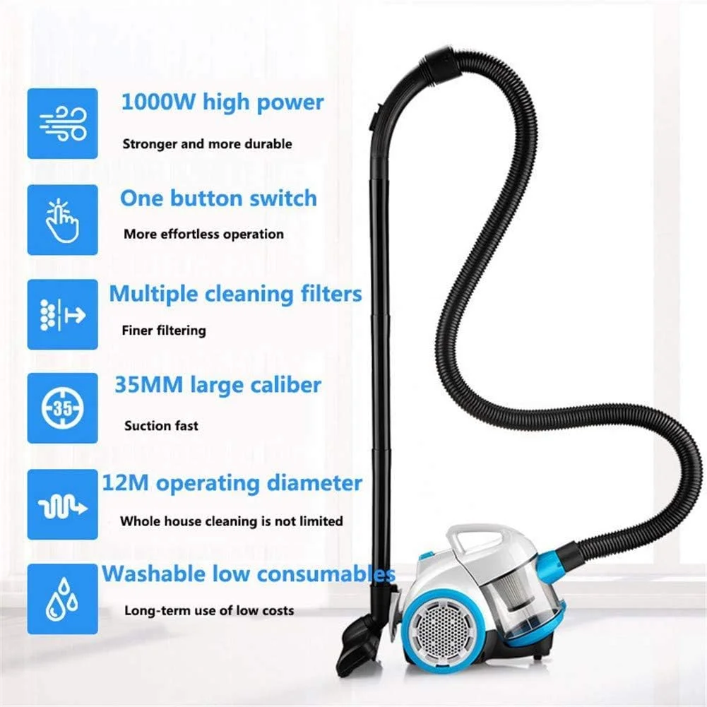 جاروبرقی سطلی بدون کیسه ZLQHDG، جاروبرقی سبک وزن سیم دار برای فرش و سطوح سخت