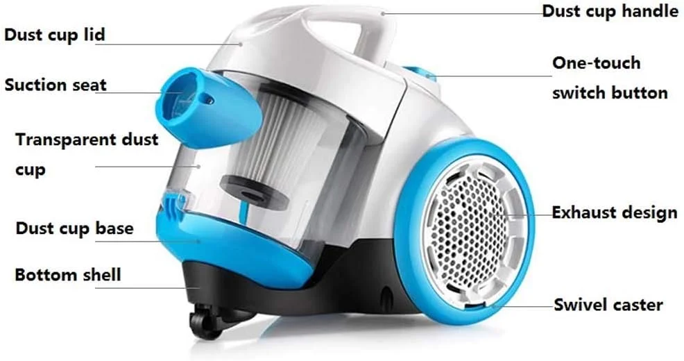 جاروبرقی سطلی بدون کیسه ZLQHDG، جاروبرقی سبک وزن سیم دار برای فرش و سطوح سخت