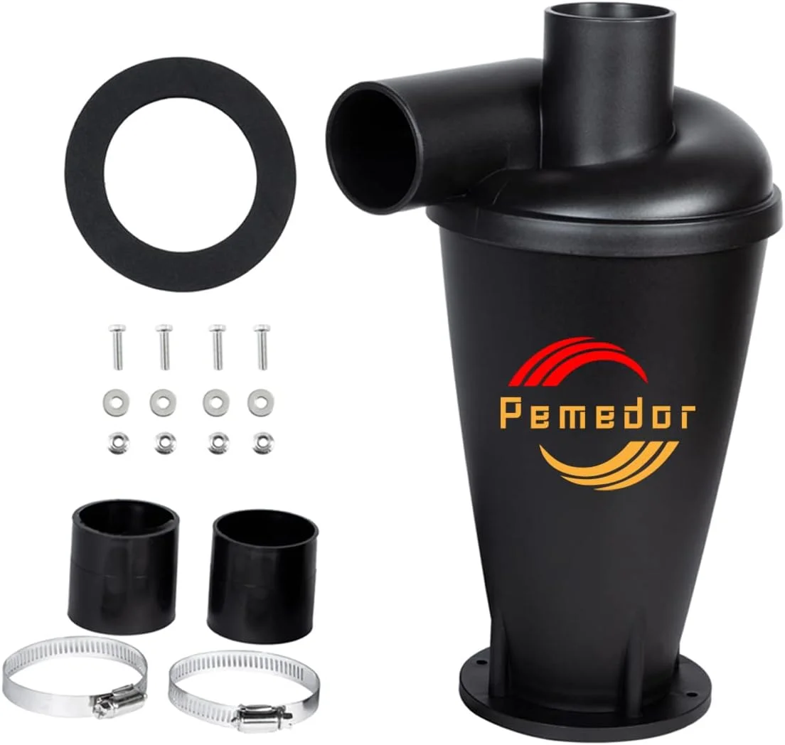 TOOLAE - گردگیر سیکلون گرد و غبار مشکی، نسل سوم توربو شارژ، جاروبرقی صنعتی خانگی با پایه فلنج (سفید)