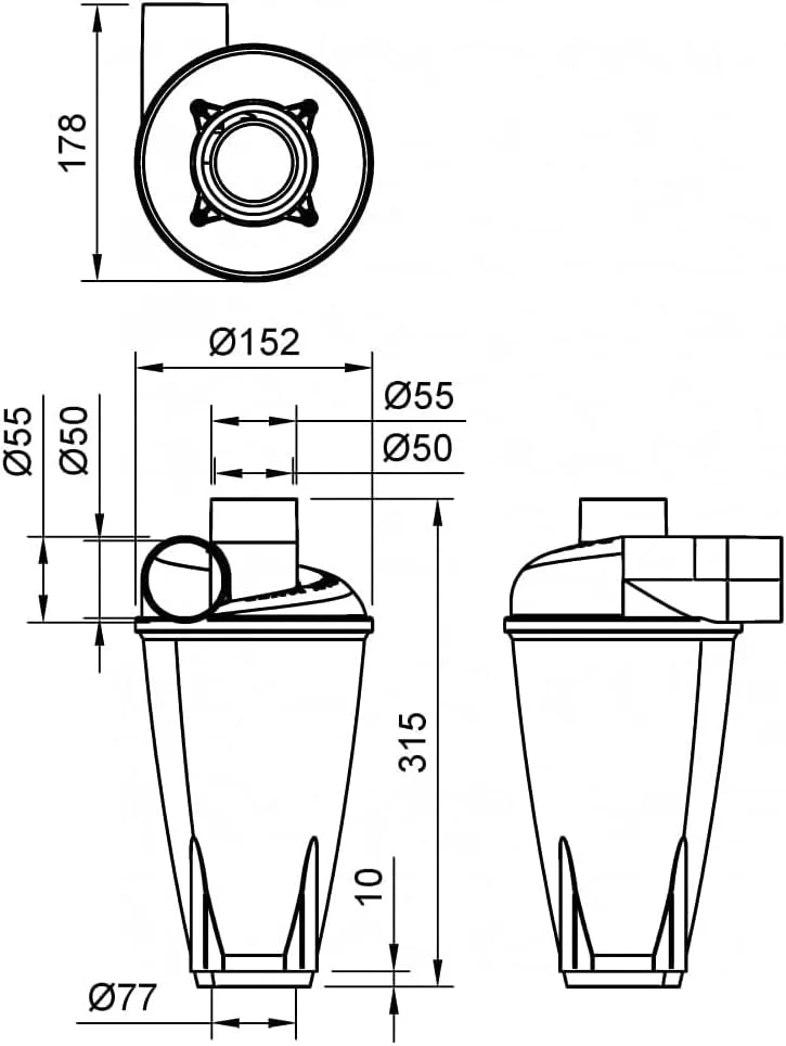 TOOLAE - گردگیر سیکلون گرد و غبار مشکی، نسل سوم توربو شارژ، جاروبرقی صنعتی خانگی با پایه فلنج (سفید) TOOLAE - گردگیر سیکلون گرد و غبار مشکی، نسل سوم توربو شارژ، جاروبرقی صنعتی خانگی با پایه فلنج (سفید)