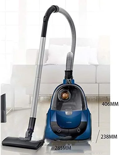 جاروبرقی TEDNIDS 1400W کم صدا، جاروبرقی افقی برای منزل، فرش، کف سخت، سبک وزن، قدرت مکش قوی، جاروبرقی سطلی سیم دار، آبی آسمانی.