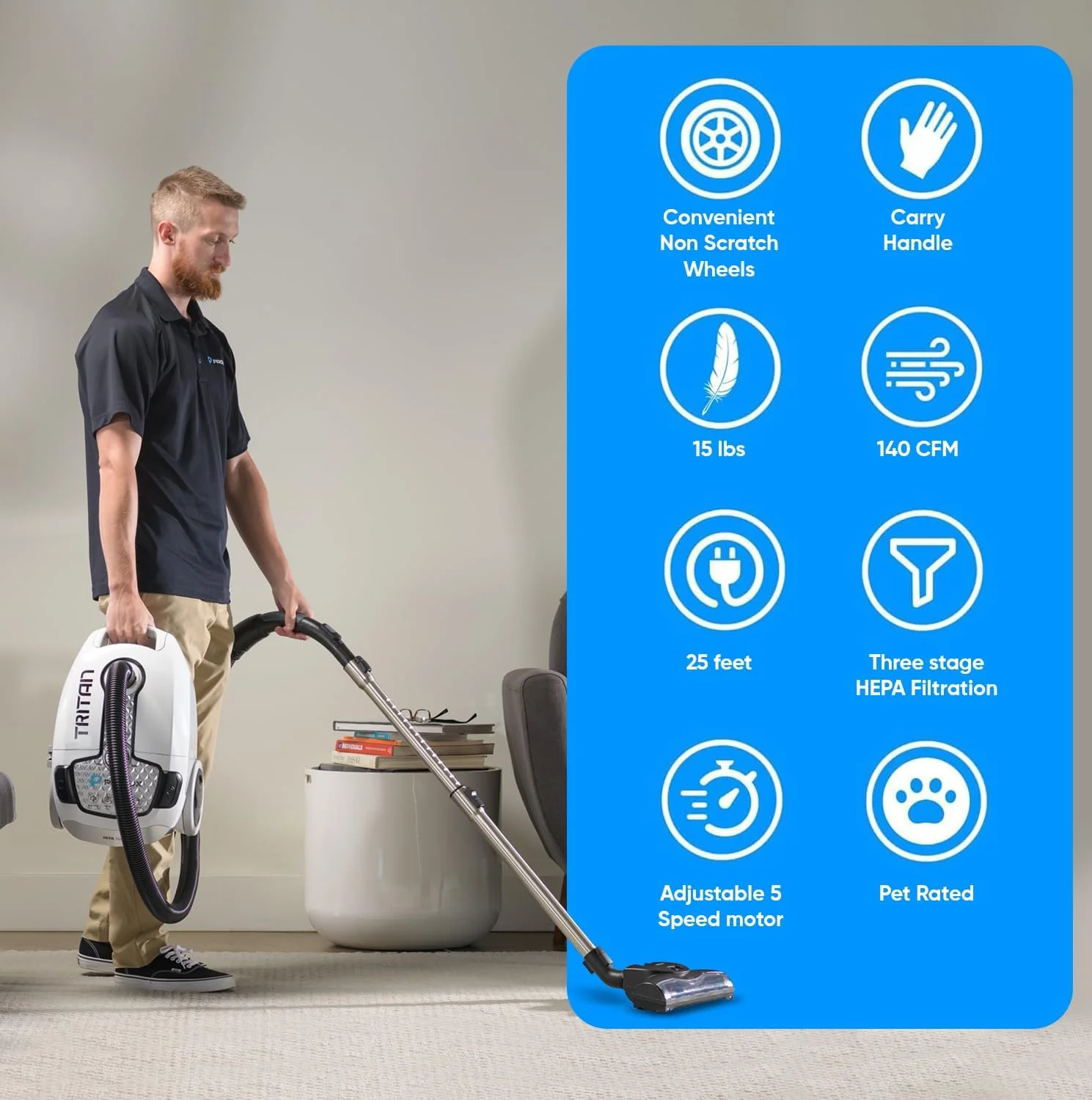 جاروبرقی کیسه ای سطلی پرولاکس تریتان با فیلتراسیون HEPA و کیت ابزار مراقبت کامل از منزل جاروبرقی کیسه ای سطلی پرولاکس تریتان با فیلتراسیون HEPA و کیت ابزار مراقبت کامل از منزل