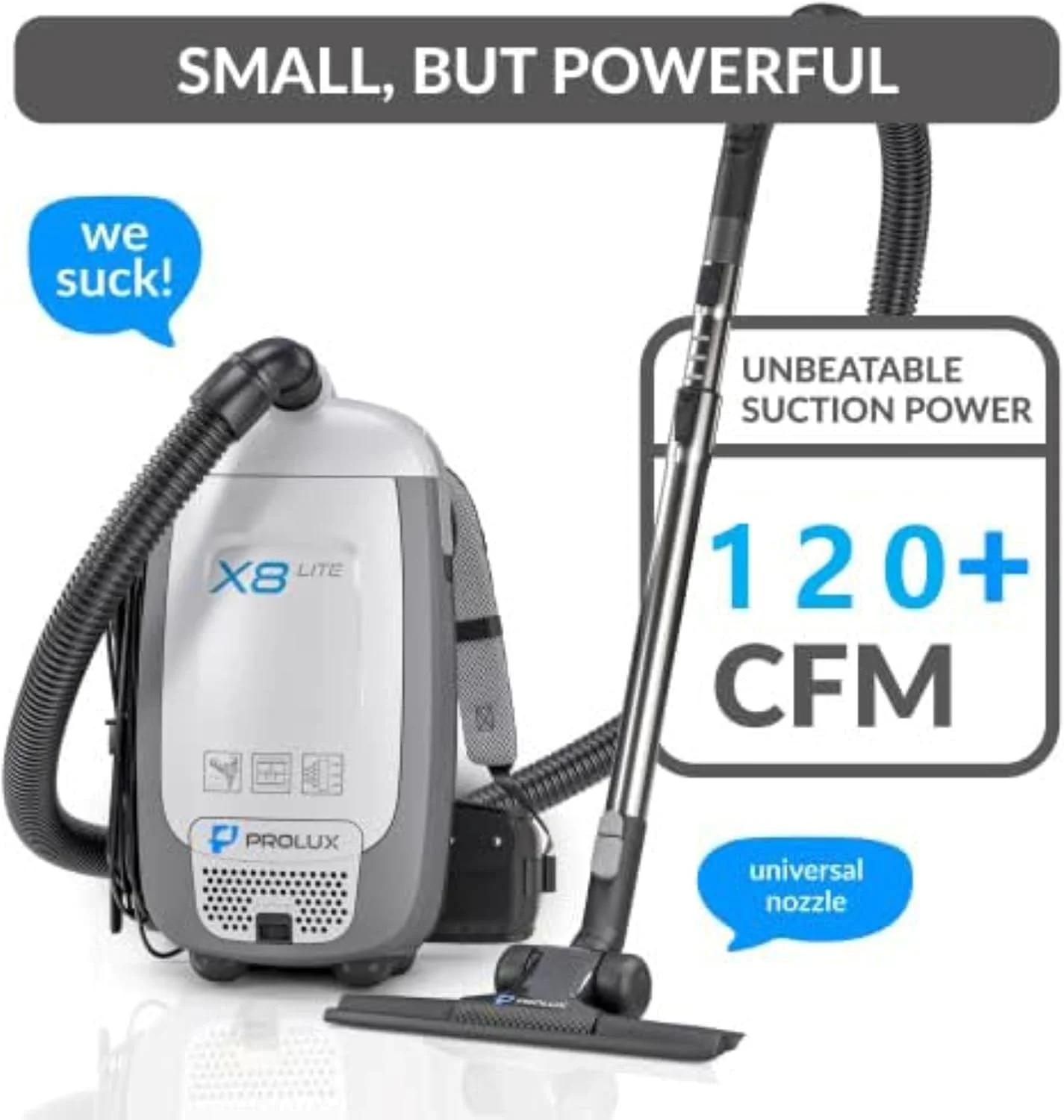 جاروبرقی کوله پشتی Prolux X8 Lite با بندهای قابل تنظیم چند نقطه ای ممتاز و کیت ابزار لوکس جاروبرقی کوله پشتی Prolux X8 Lite با بندهای قابل تنظیم چند نقطه ای ممتاز و کیت ابزار لوکس