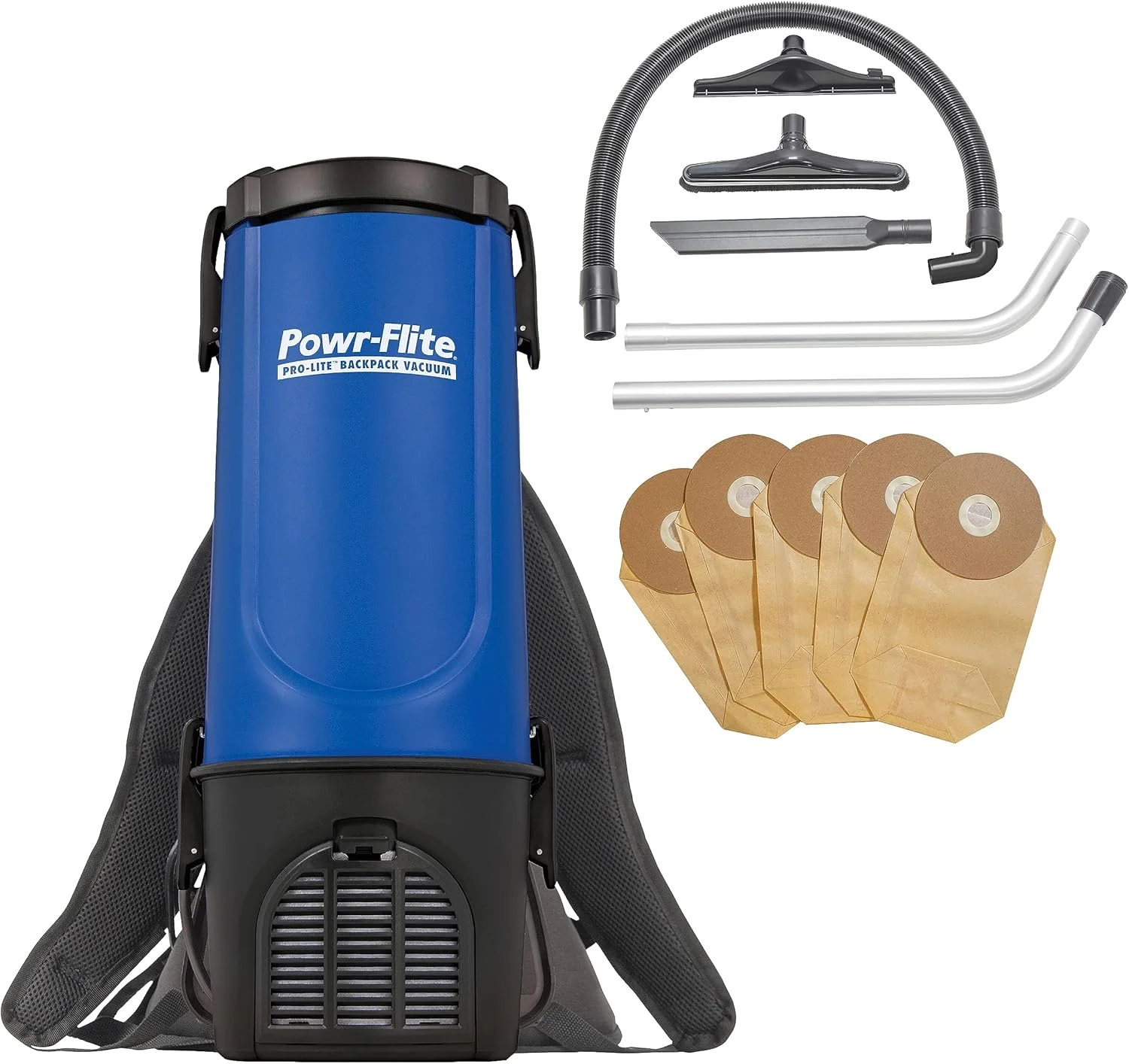 جاروبرقی کوله پشتی سبک وزن Powr-Flite Pro-Lite، جاروبرقی تجاری با ظرفیت 4 کوارت، جاروبرقی قابل حمل با کیت ابزار، BP4S