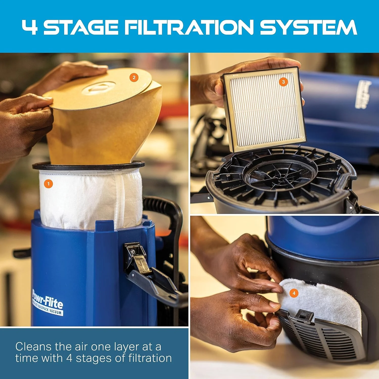 جاروبرقی کوله پشتی سبک وزن Powr-Flite Pro-Lite، جاروبرقی تجاری با ظرفیت 4 کوارت، جاروبرقی قابل حمل با کیت ابزار، BP4S جاروبرقی کوله پشتی سبک وزن Powr-Flite Pro-Lite، جاروبرقی تجاری با ظرفیت 4 کوارت، جاروبرقی قابل حمل با کیت ابزار، BP4S