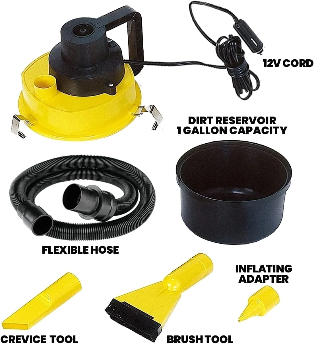 جاروبرقی سطلی 12 ولت کولاترون (4 لیتر) برای خشک و تر