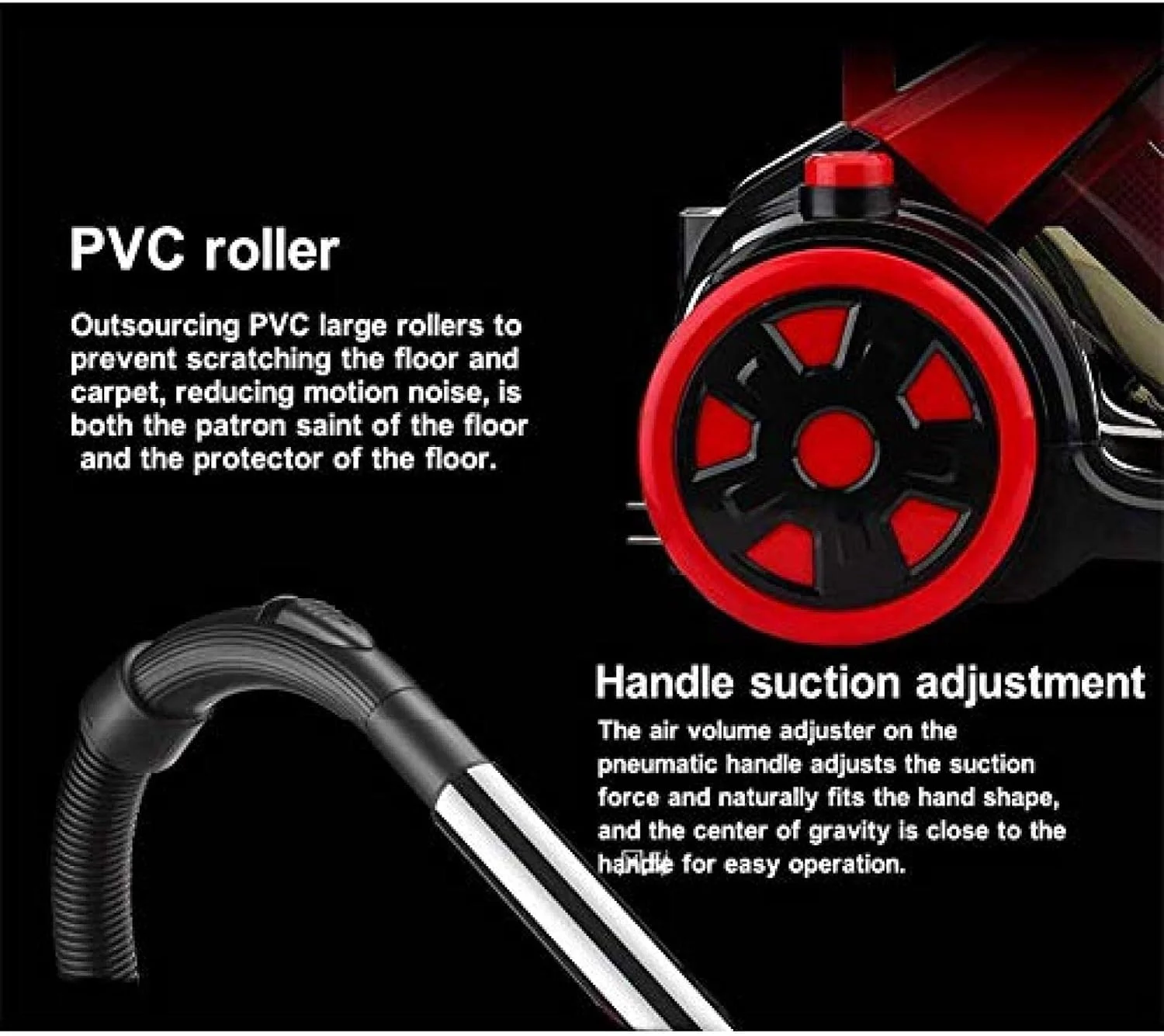 جاروبرقی سطلی سایکلونیک بدون کیسه JWCN، جاروبرقی برقی 1400 واتی با فیلتر HEPA، مخزن گرد و غبار بزرگ 2 لیتری، سیم جمع شونده، به روز