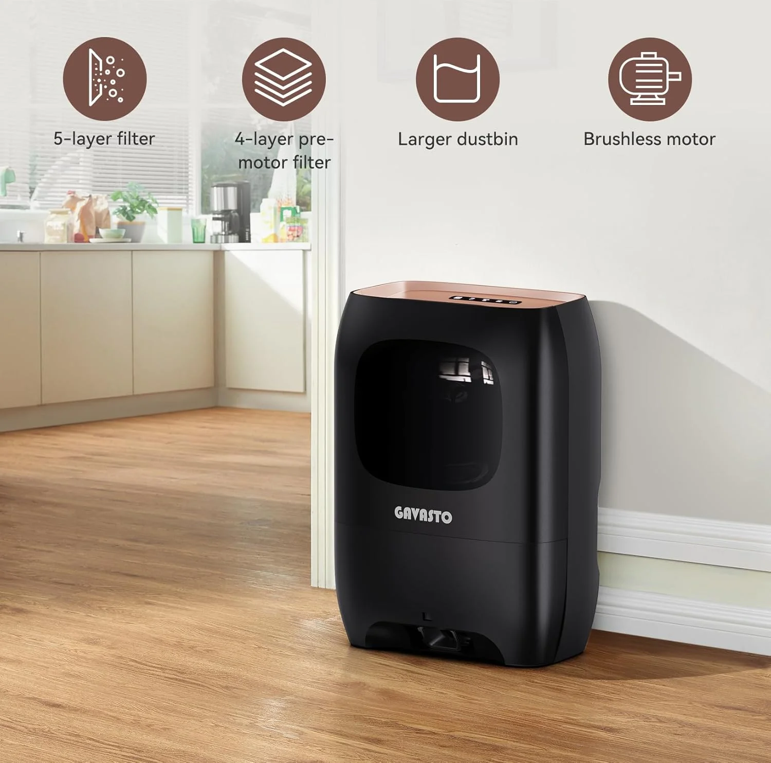 جاروبرقی سطلی اتوماتیک بدون لمس GAVASTO Pro - فوق العاده سریع و قدرتمند - عالی برای جارو کردن موی حیوانات خانگی، مواد غذایی، خاک و آشغال آشپزخانه، سطل زباله جاروبرقی سطلی، بدون کیسه، سنسورهای خودکار، 1500 وات - مشکی جاروبرقی سطلی اتوماتیک بدون لمس GAVASTO Pro - فوق العاده سریع و قدرتمند - عالی برای جارو کردن موی حیوانات خانگی، مواد غذایی، خاک و آشغال آشپزخانه، سطل زباله جاروبرقی سطلی، بدون کیسه، سنسورهای خودکار، 1500 وات - مشکی