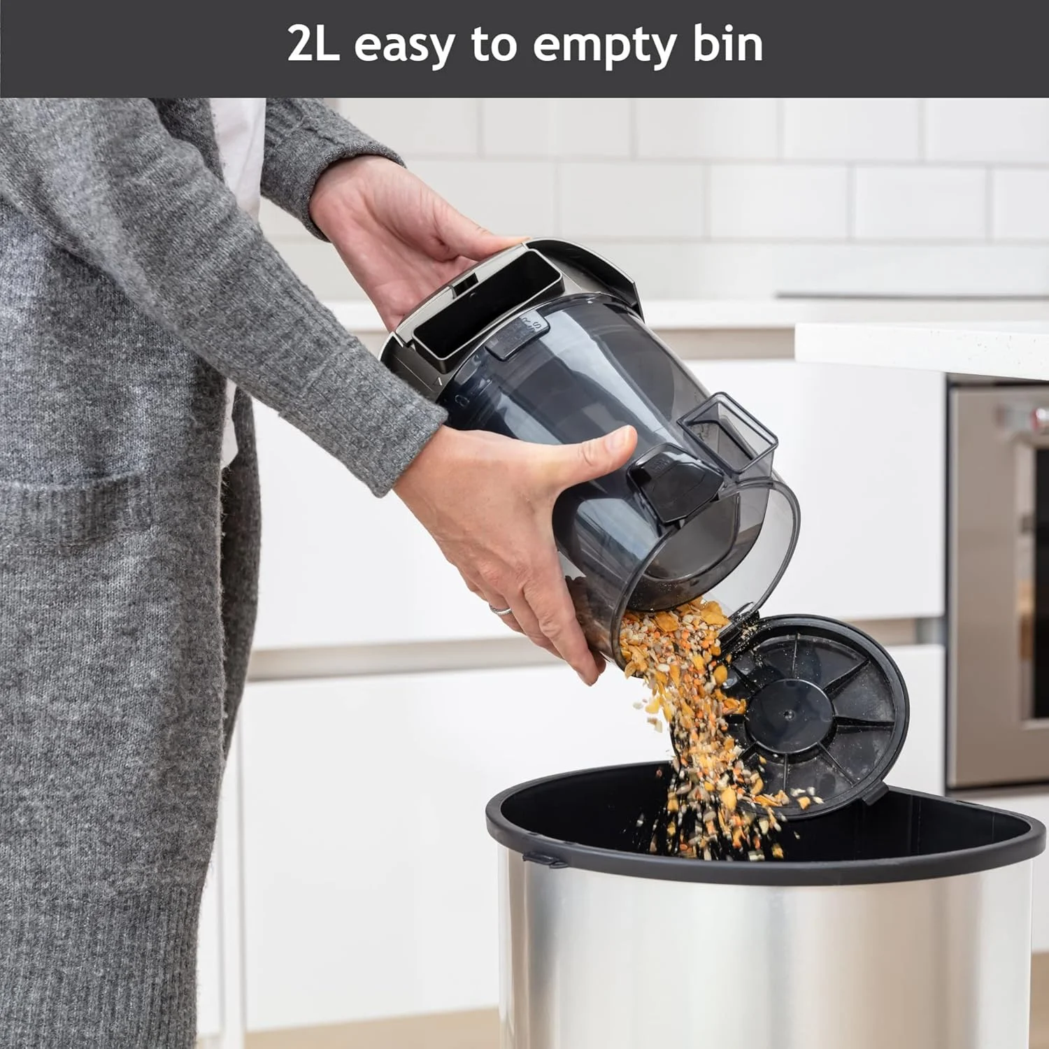 جاروبرقی سطلی هوور H-POWER 300 - سیکلونیک قدرتمند، سبک وزن، دسترسی طولانی و شلنگ کششی اضافی مناسب برای پله ها، فیلتر آلرژی Hepa H13، ظرفیت بزرگ 2 لیتری، بدون کیسه، 850 وات [HP310HM]