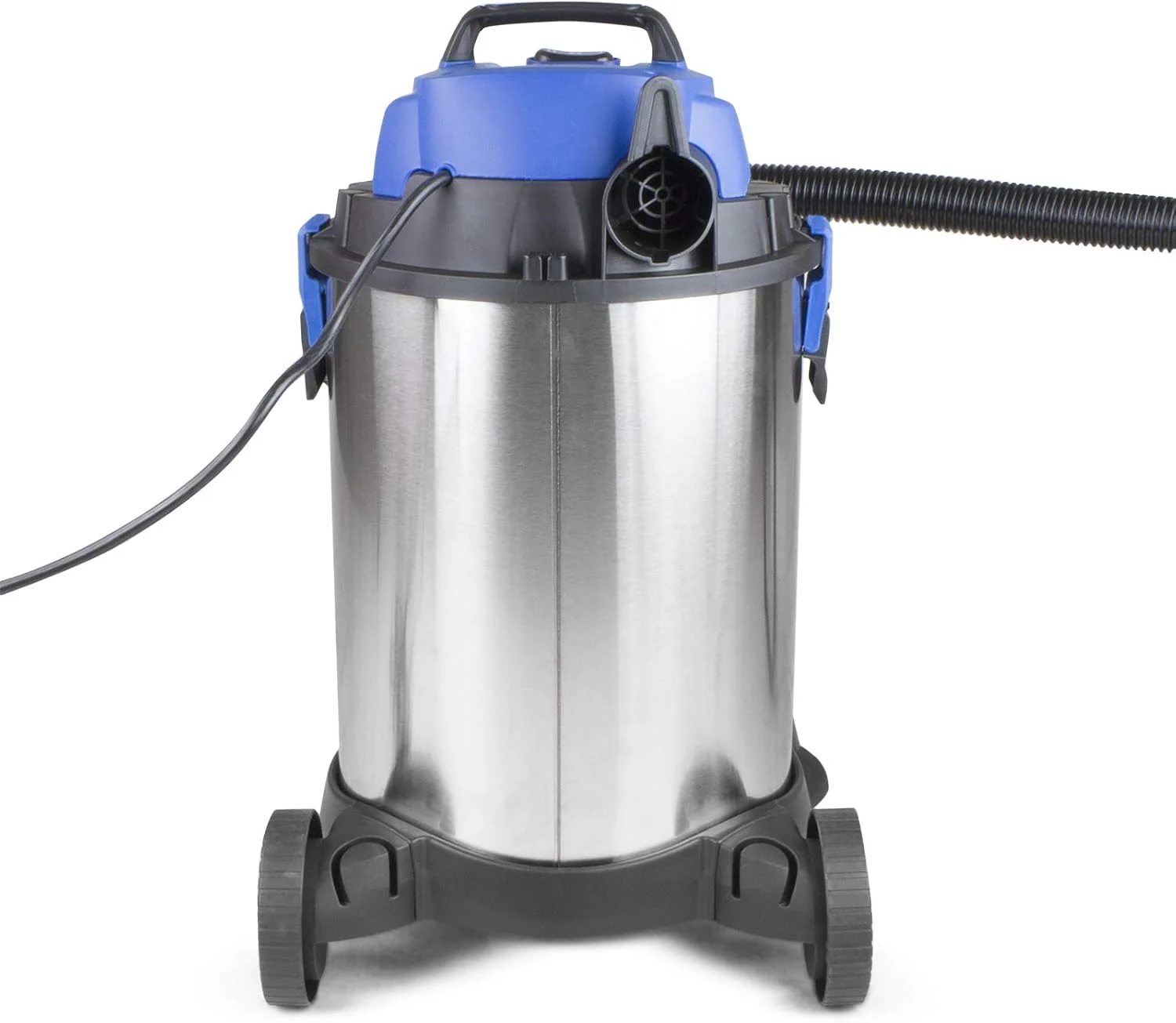 جاروبرقی برقی چند منظوره 3 در 1 هیوندای HYVI3014 با توان 1400 وات، مخزن 30 لیتری استیل، قابلیت مکش تر و خشک، عملکرد دمنده و پریز ابزار برقی، قابلیت استفاده با کیسه یا بدون کیسه، فیلتر HEPA، آبی