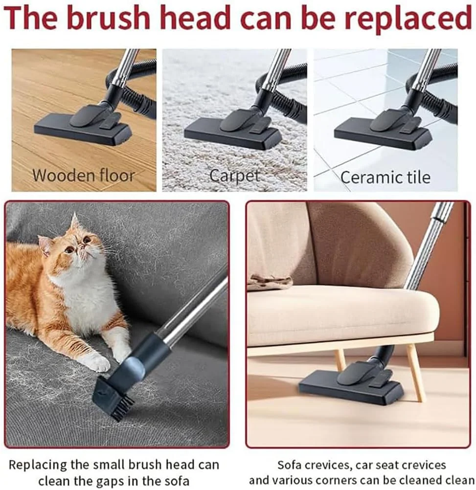 جاروبرقی سطلی بدون کیسه FAcoLL با توان 3600 وات، جاروبرقی سایکلونیک برای فرش و سطوح سخت، سبک و جمع و جور، فیلتر HEPA، لوله خرطومی قابل افزایش طول، برای گرد و غبار، کثیفی و کف