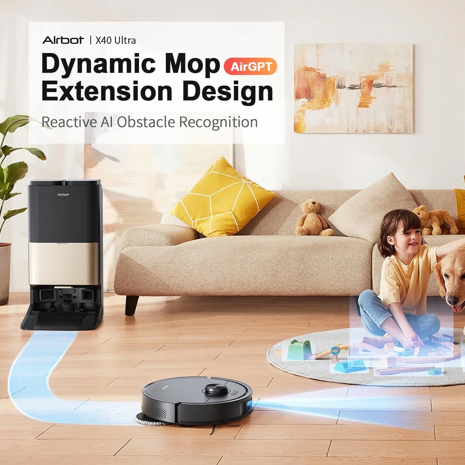 جاروبرقی رباتیک Airbot مدل X40 Ultra با قدرت مکش 17000 پاسکال، دارای تی، اجتناب هوشمندانه از موانع، مجهز به سیستم هوش مصنوعی پیشرفته AirGPT، مسیریابی دقیق، تخلیه خودکار، شستشوی تی و پر کردن مخزن جاروبرقی رباتیک Airbot مدل X40 Ultra با قدرت مکش 17000 پاسکال، دارای تی، اجتناب هوشمندانه از موانع، مجهز به سیستم هوش مصنوعی پیشرفته AirGPT، مسیریابی دقیق، تخلیه خودکار، شستشوی تی و پر کردن مخزن