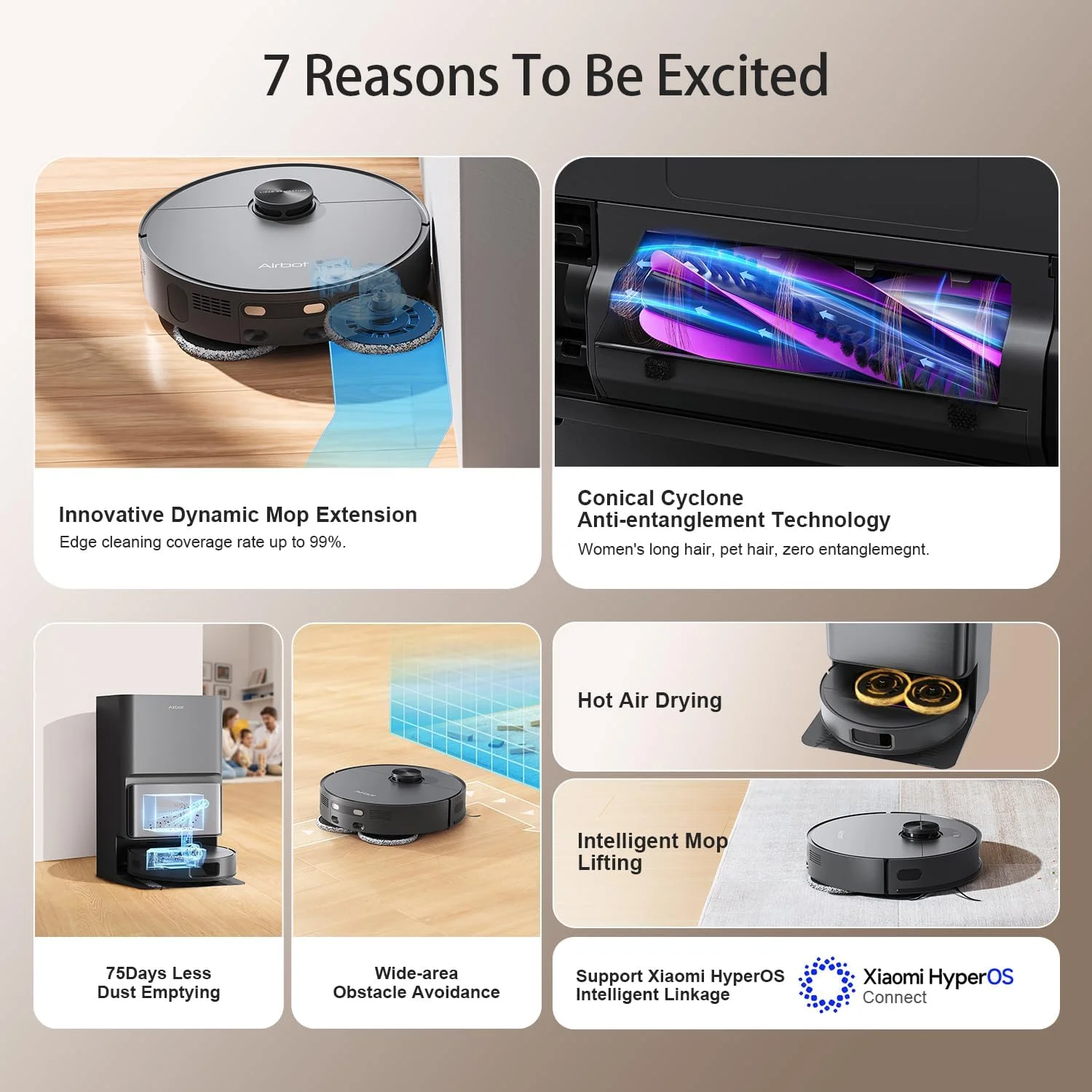 جاروبرقی رباتیک و تی شوی Airbot L50 Master، خشک کردن خودکار/شستشوی خودکار تی/مکش 23000Pa/تخلیه و پر کردن خودکار/تشخیص فرش، بلند کردن تی، اجتناب از موانع، برای موی حیوانات خانگی و فرش، کنترل برنامه Xiaomi Home جاروبرقی رباتیک و تی شوی Airbot L50 Master، خشک کردن خودکار/شستشوی خودکار تی/مکش 23000Pa/تخلیه و پر کردن خودکار/تشخیص فرش، بلند کردن تی، اجتناب از موانع، برای موی حیوانات خانگی و فرش، کنترل برنامه Xiaomi Home