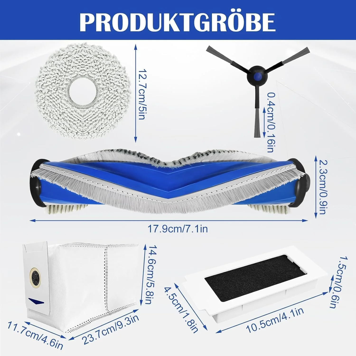 مجموعه 25 عددی لوازم جانبی برای جاروبرقی رباتیک Ecovacs Deebot T30 Pro Omni و Ecovacs T30 Omni شامل 1 برس اصلی، 6 فیلتر HEPA، 6 دستمال، 6 کیسه گرد و غبار، 6 برس جانبی مجموعه 25 عددی لوازم جانبی برای جاروبرقی رباتیک Ecovacs Deebot T30 Pro Omni و Ecovacs T30 Omni شامل 1 برس اصلی، 6 فیلتر HEPA، 6 دستمال، 6 کیسه گرد و غبار، 6 برس جانبی