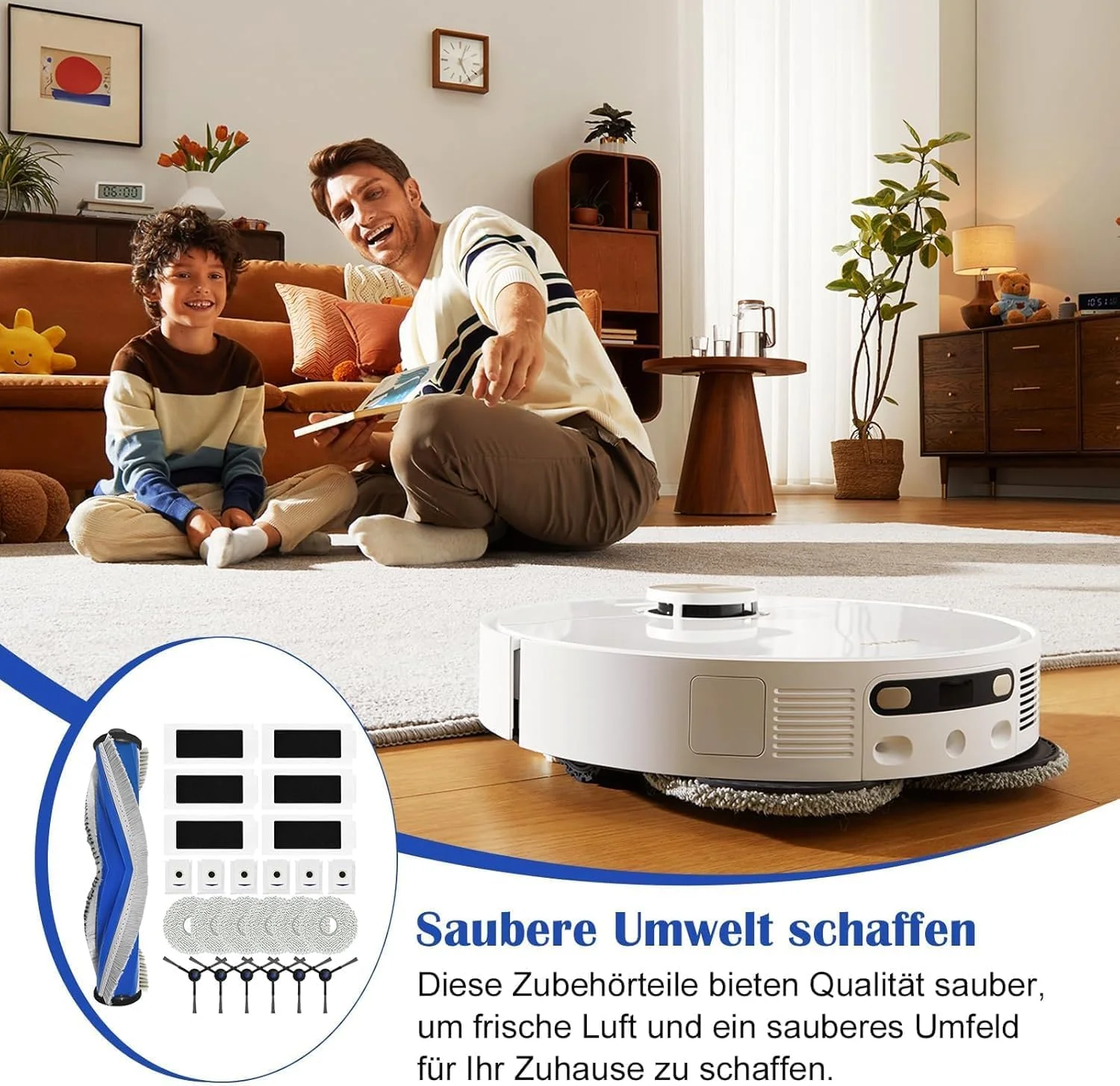 مجموعه 25 عددی لوازم جانبی برای جاروبرقی رباتیک Ecovacs Deebot T30 Pro Omni و Ecovacs T30 Omni شامل 1 برس اصلی، 6 فیلتر HEPA، 6 دستمال، 6 کیسه گرد و غبار، 6 برس جانبی مجموعه 25 عددی لوازم جانبی برای جاروبرقی رباتیک Ecovacs Deebot T30 Pro Omni و Ecovacs T30 Omni شامل 1 برس اصلی، 6 فیلتر HEPA، 6 دستمال، 6 کیسه گرد و غبار، 6 برس جانبی