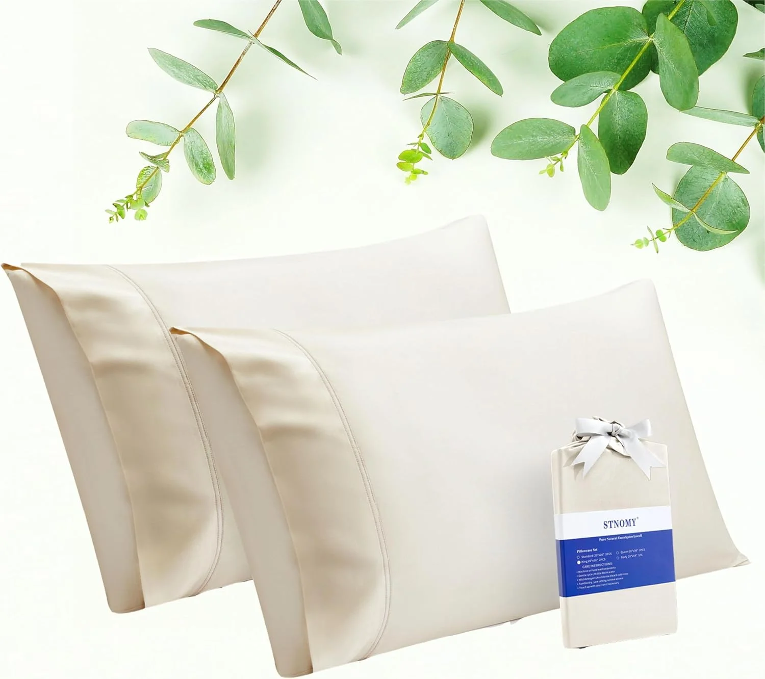 روبالشی ممتاز استنومی از 100% تنسل لیوسل اکالیپتوس، خنک کننده، رطوبت گیر، تنظیم کننده دما، نرم و لطیف، مناسب تمام فصول (کرم کویین، ست 2 عددی) روبالشی ممتاز استنومی از 100% تنسل لیوسل اکالیپتوس، خنک کننده، رطوبت گیر، تنظیم کننده دما، نرم و لطیف، مناسب تمام فصول (کرم کویین، ست 2 عددی)