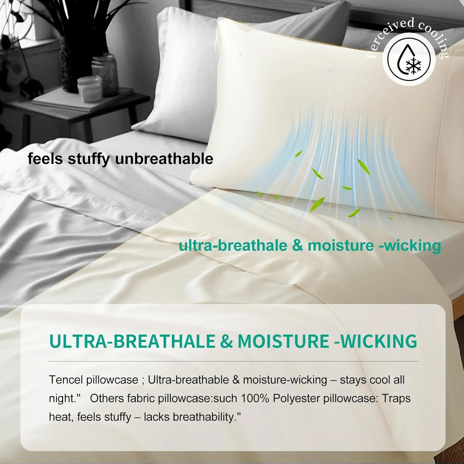 روبالشی ممتاز استنومی از 100% تنسل لیوسل اکالیپتوس، خنک کننده، رطوبت گیر، تنظیم کننده دما، نرم و لطیف، مناسب تمام فصول (کرم کویین، ست 2 عددی) روبالشی ممتاز استنومی از 100% تنسل لیوسل اکالیپتوس، خنک کننده، رطوبت گیر، تنظیم کننده دما، نرم و لطیف، مناسب تمام فصول (کرم کویین، ست 2 عددی)