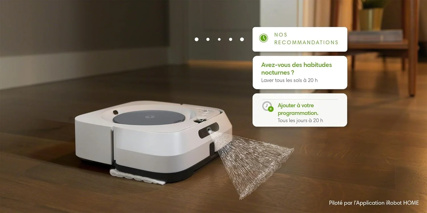 iRobot Braava M6 ربات طی کش حرفه ای با اسپری دقیق جت، ایده آل برای چندین اتاق و فضاهای بزرگ، سازگار با الکسا، مسیریابی هوشمند، حالت جارو خشک - سفید - M613840 iRobot Braava M6 ربات طی کش حرفه ای با اسپری دقیق جت، ایده آل برای چندین اتاق و فضاهای بزرگ، سازگار با الکسا، مسیریابی هوشمند، حالت جارو خشک - سفید - M613840