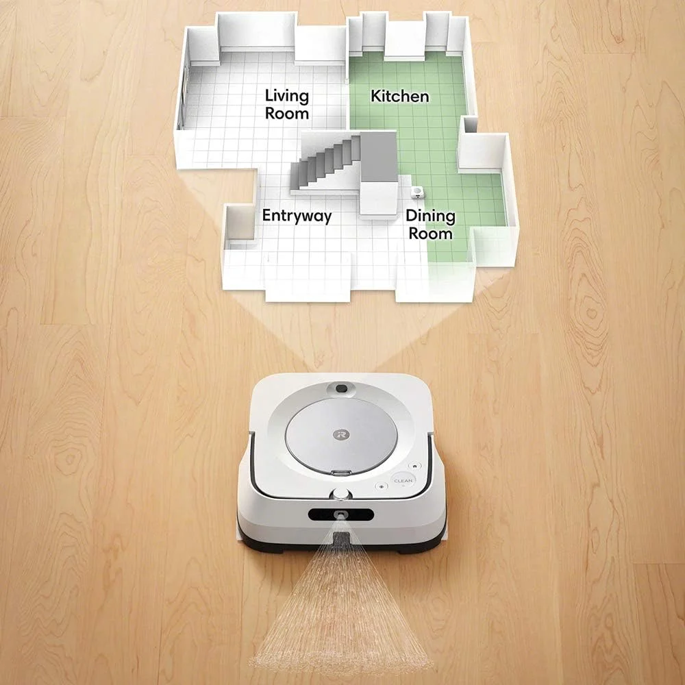 iRobot® Braava jet m613440 ربات طی کش هوشمند با قابلیت اتصال، دارای اسپری دقیق - قابلیت طی کشی مرطوب و جاروی خشک - سازگار با دستیار صوتی و Imprint - تمیز کردن بر اساس شی - پیشنهادات شخصی سازی شده iRobot® Braava jet m613440 ربات طی کش هوشمند با قابلیت اتصال، دارای اسپری دقیق - قابلیت طی کشی مرطوب و جاروی خشک - سازگار با دستیار صوتی و Imprint - تمیز کردن بر اساس شی - پیشنهادات شخصی سازی شده