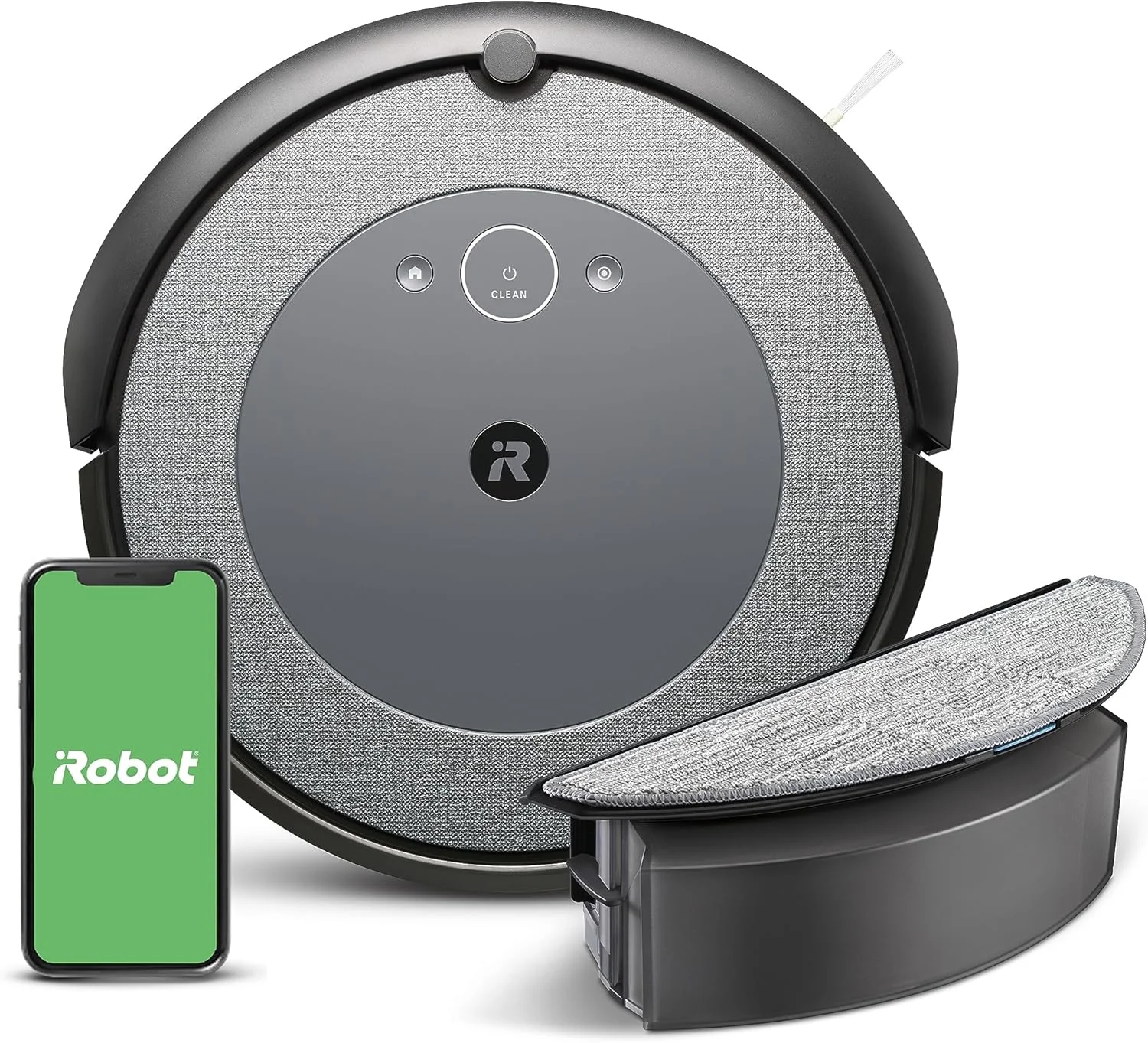 جاروبرقی رباتیک و تی شوی iRobot Roomba Combo i5 - تمیز کردن اتاق به اتاق با نقشه برداری هوشمند، سازگار با الکسا، سیستم عامل با قابلیت شخصی سازی تمیز کردن، ایده آل برای موی حیوانات خانگی، فرش و کف سخت